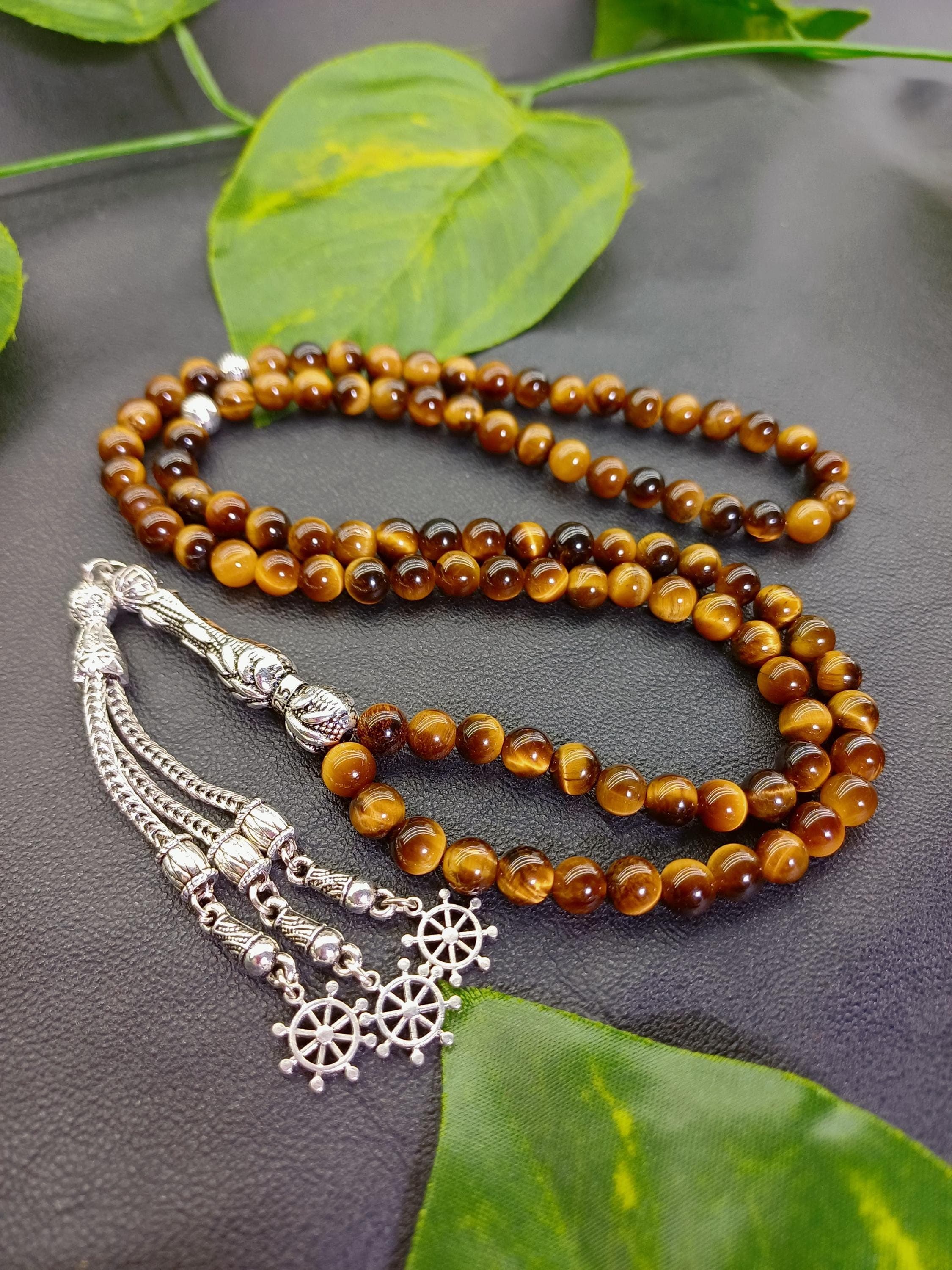 99 Tiger Eye Prayer Beads: 6 mm Small Beaded Muslim Tasbih - image 4