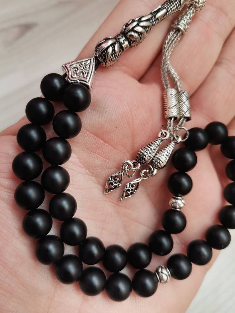Matte Black Onyx Tasbih: 33 Islamic Prayer Beads - image 5