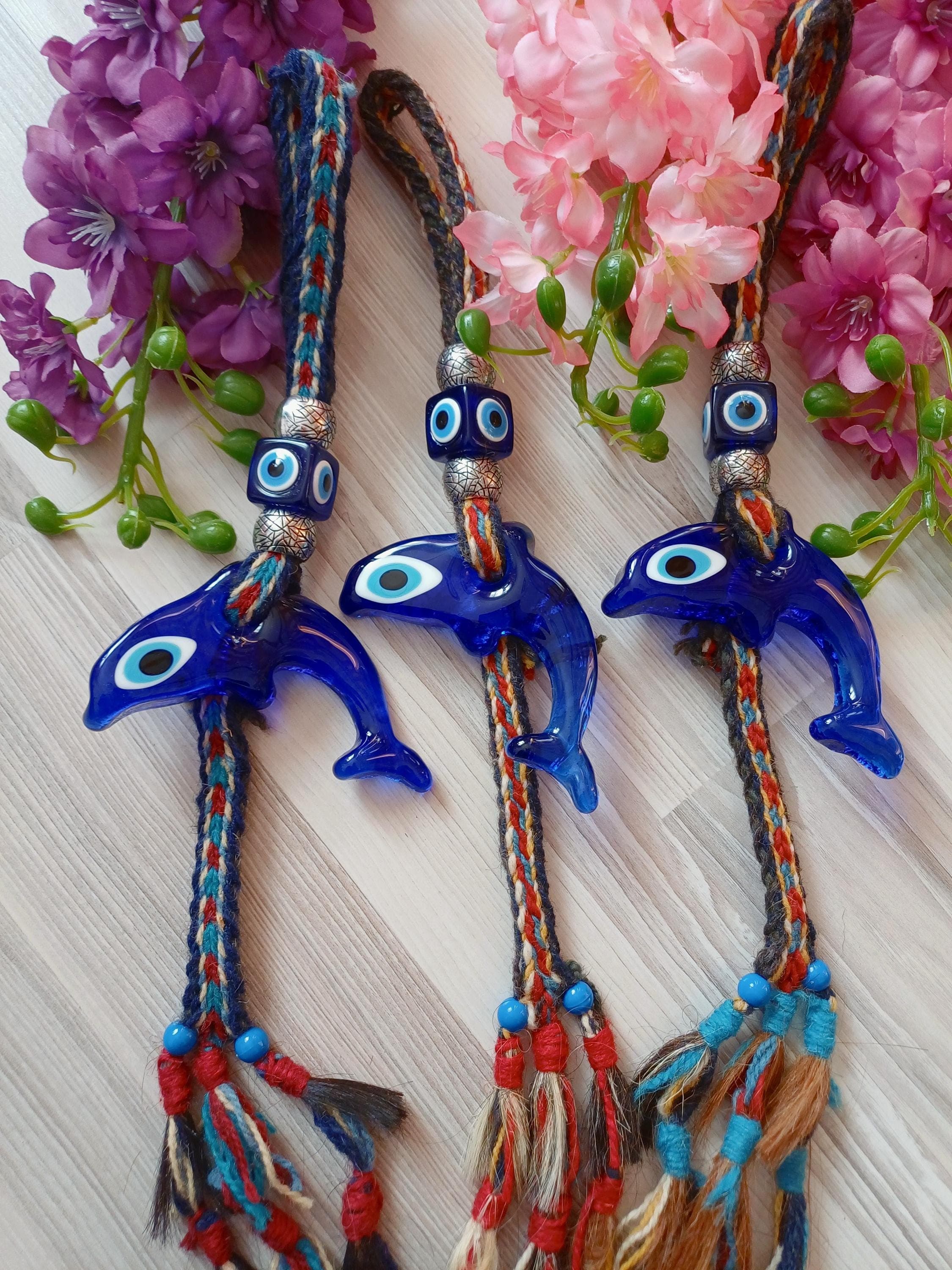 Dolphin Evil Eye Wall Hanging, Turkish Nazar Decor - image 5