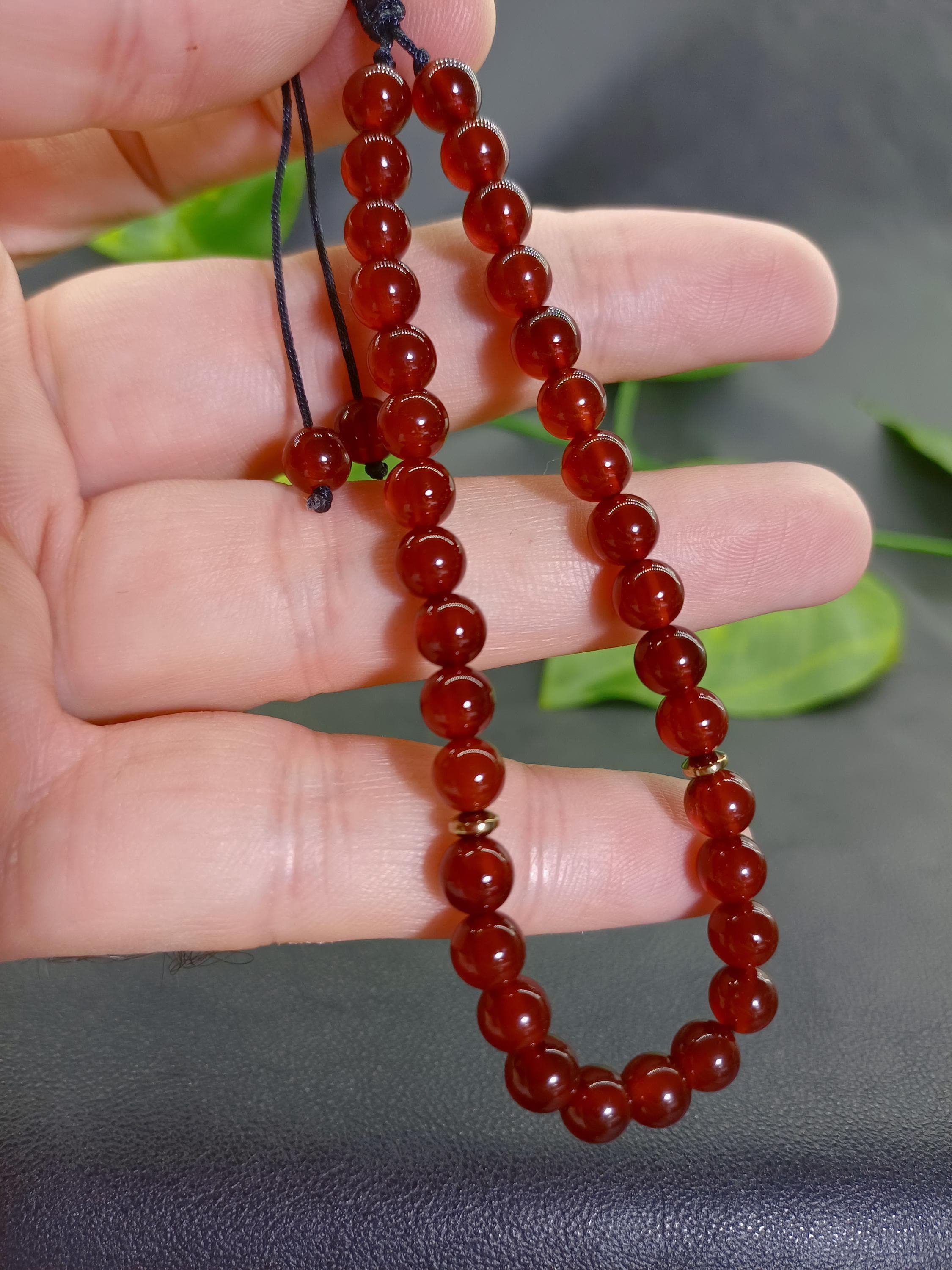 Carnelian 33 Bead Tasbih Bracelet, Red Agate Prayer Beads - image 5