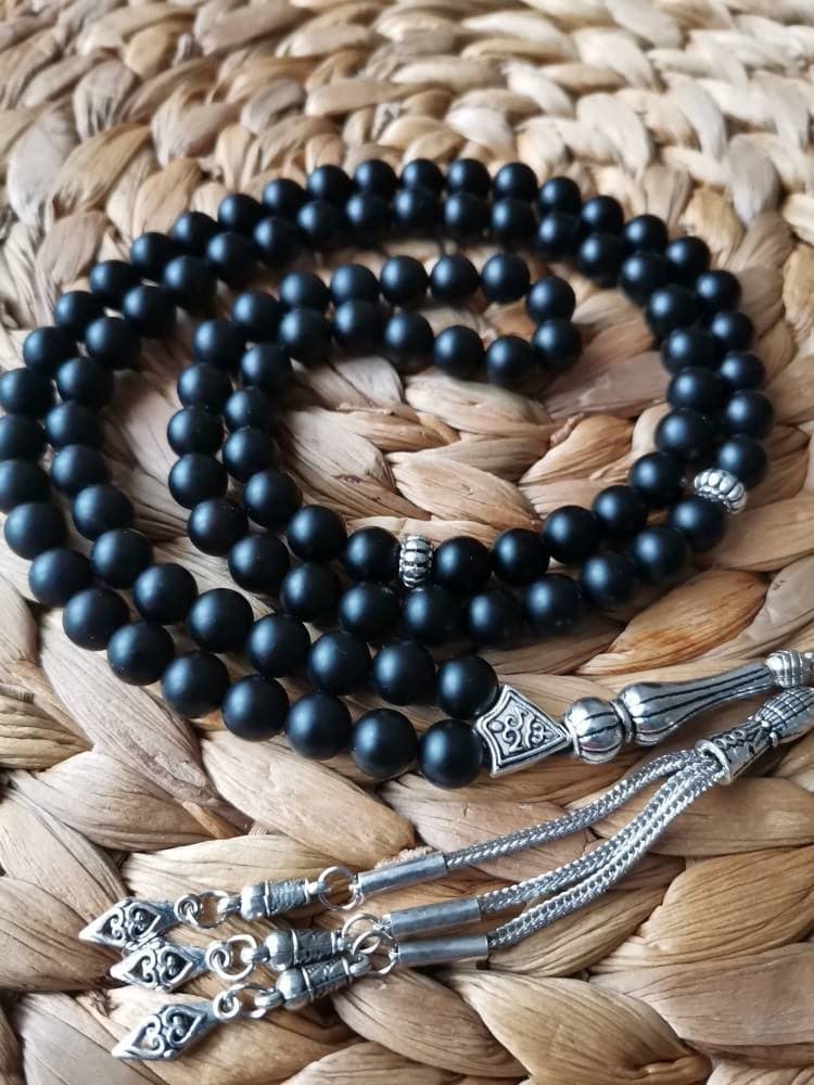 Matte Black Onyx Tasbih: 99-Bead Turkish Prayer Beads - image 5