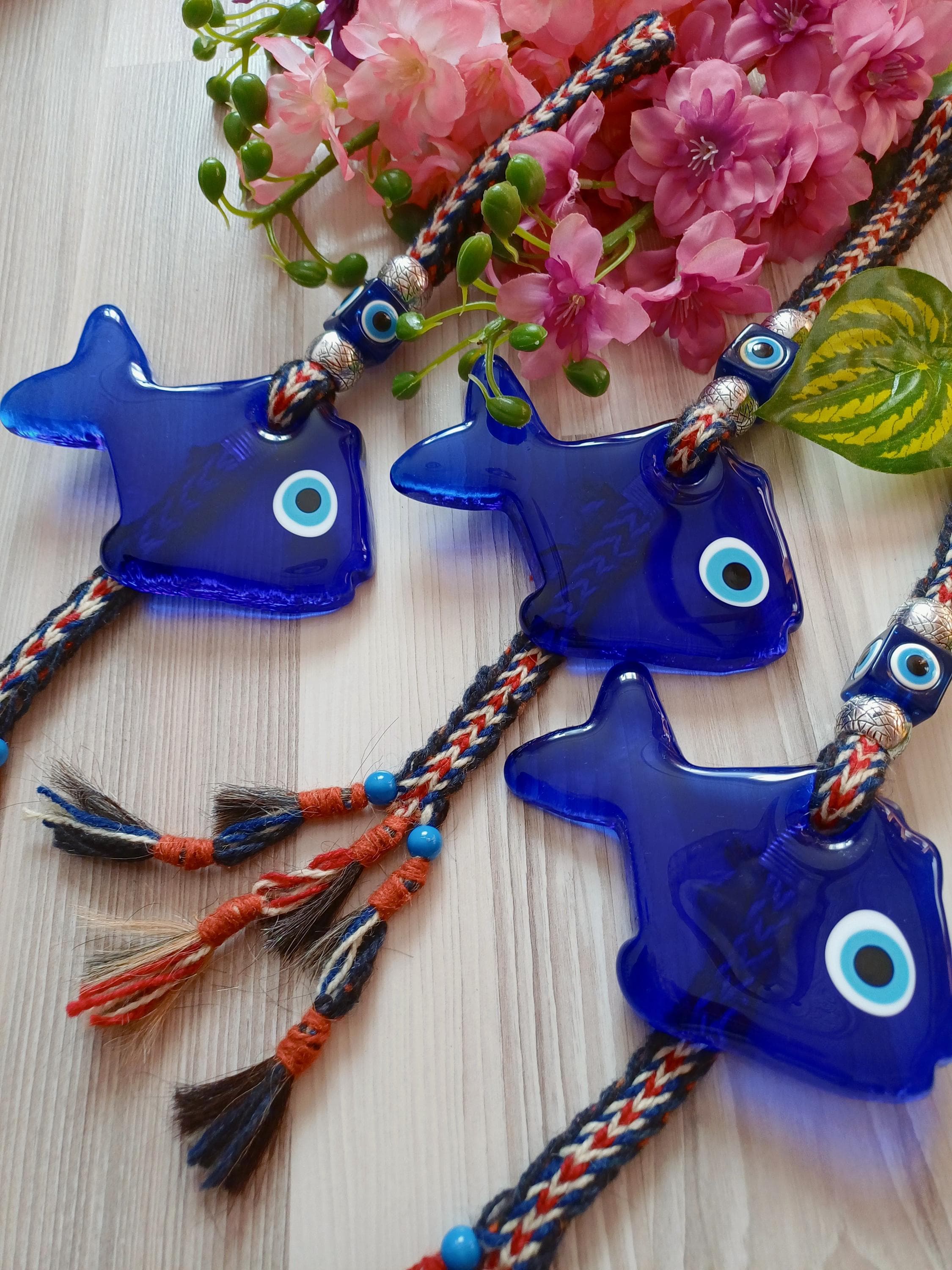 Evil Eye Fish Wall Hanging, Blue Home Amulet - image 4