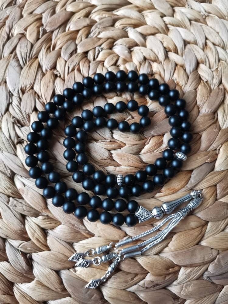 Matte Black Onyx Tasbih: 99-Bead Turkish Prayer Beads - image 4