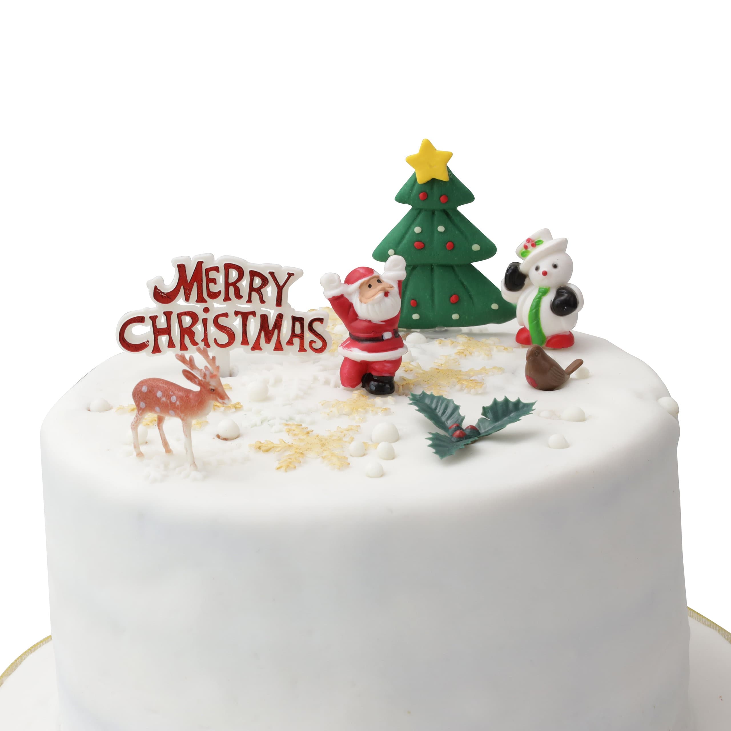 Merry Christmas Cake topper Decorations yule log cupcake toppers 7 piece SET - image 3