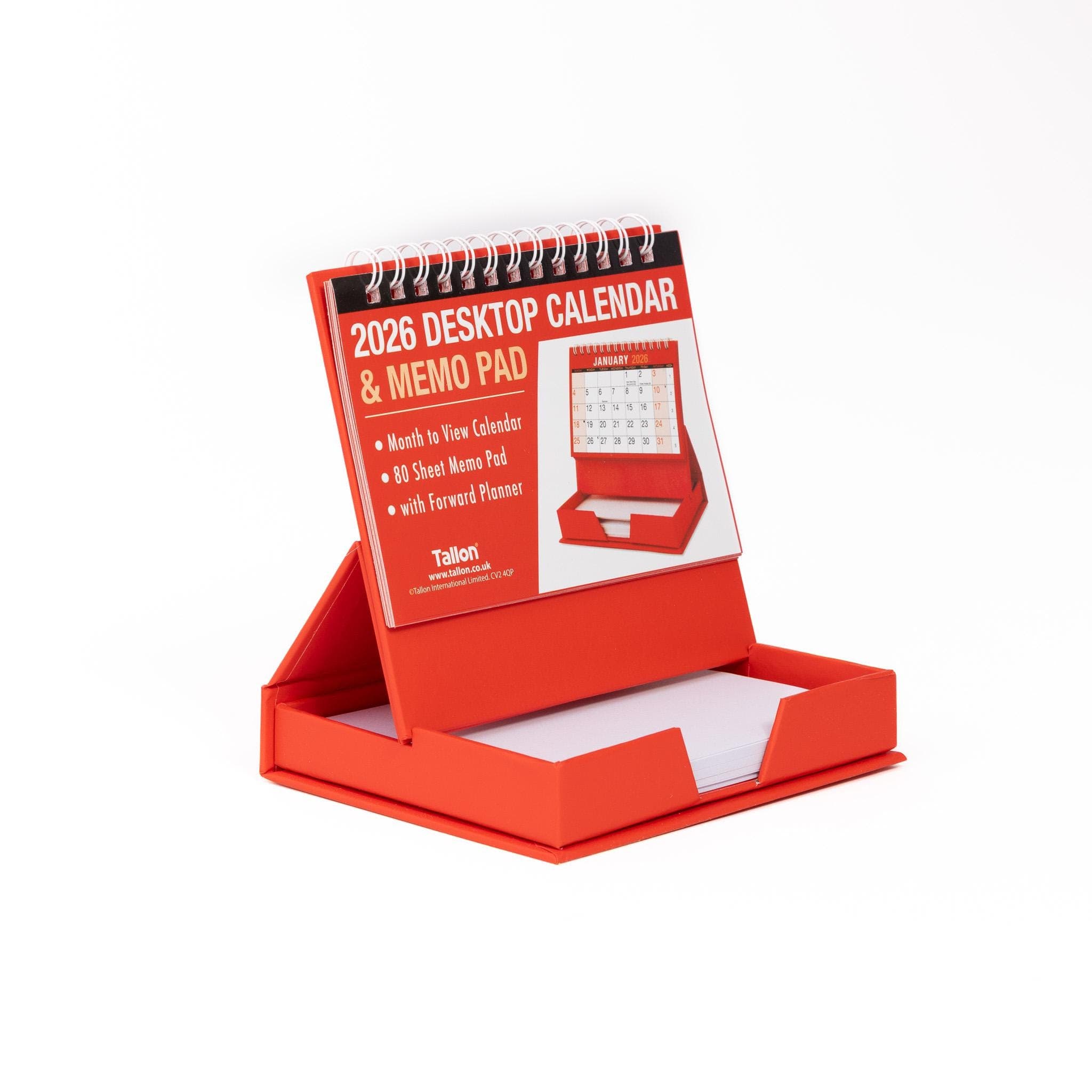 2026 Month To View Stand Up Desk Top Free Standing Calendar Planner & memo Pad