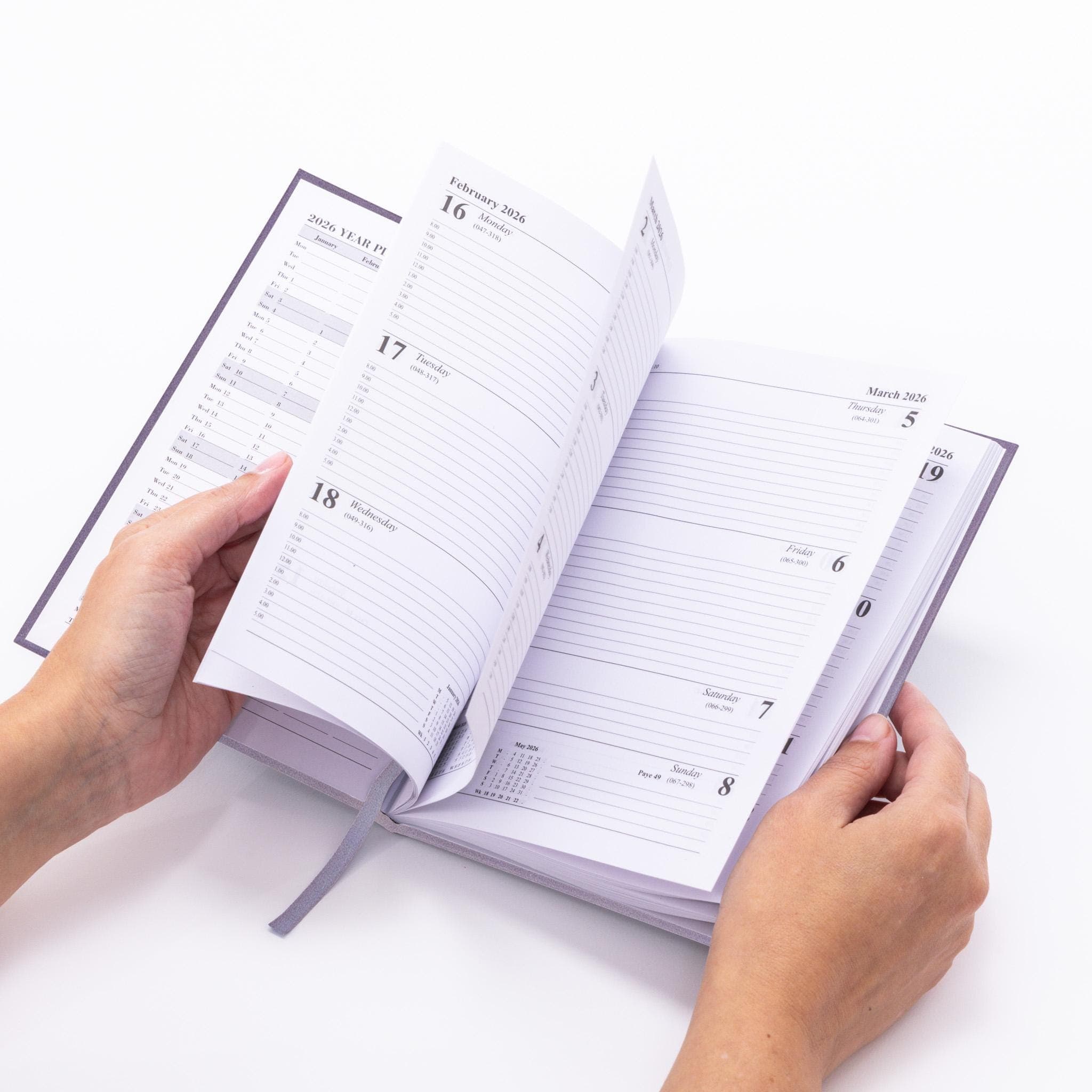 2026 Diary A5 Week to view Full Year Office Year Planner Hardback Diaries grey - image 5