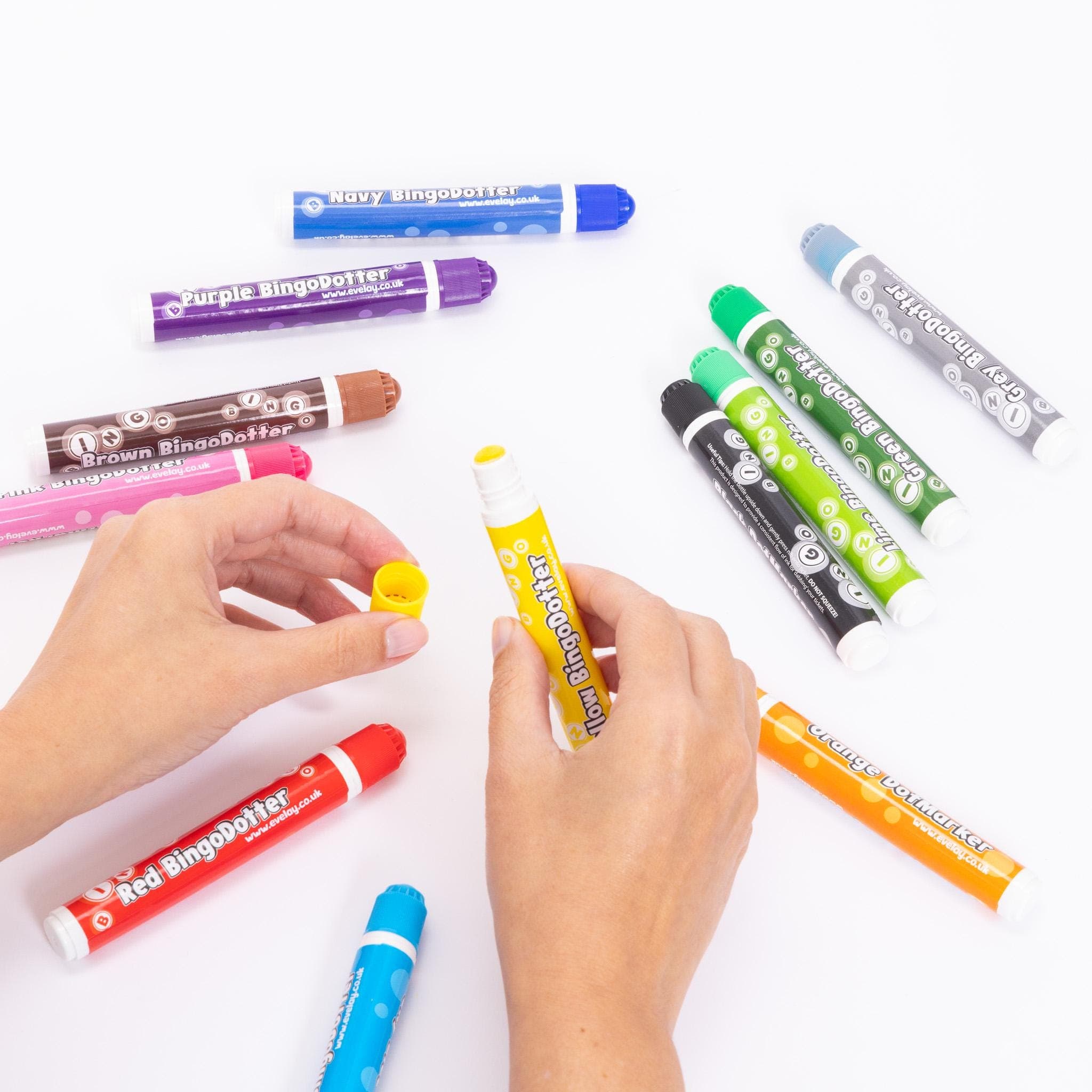 12 bingo Dabbers Coloured Markers Felt Dot Mixed Pens Ticket Dabbers Non Drip - image 3