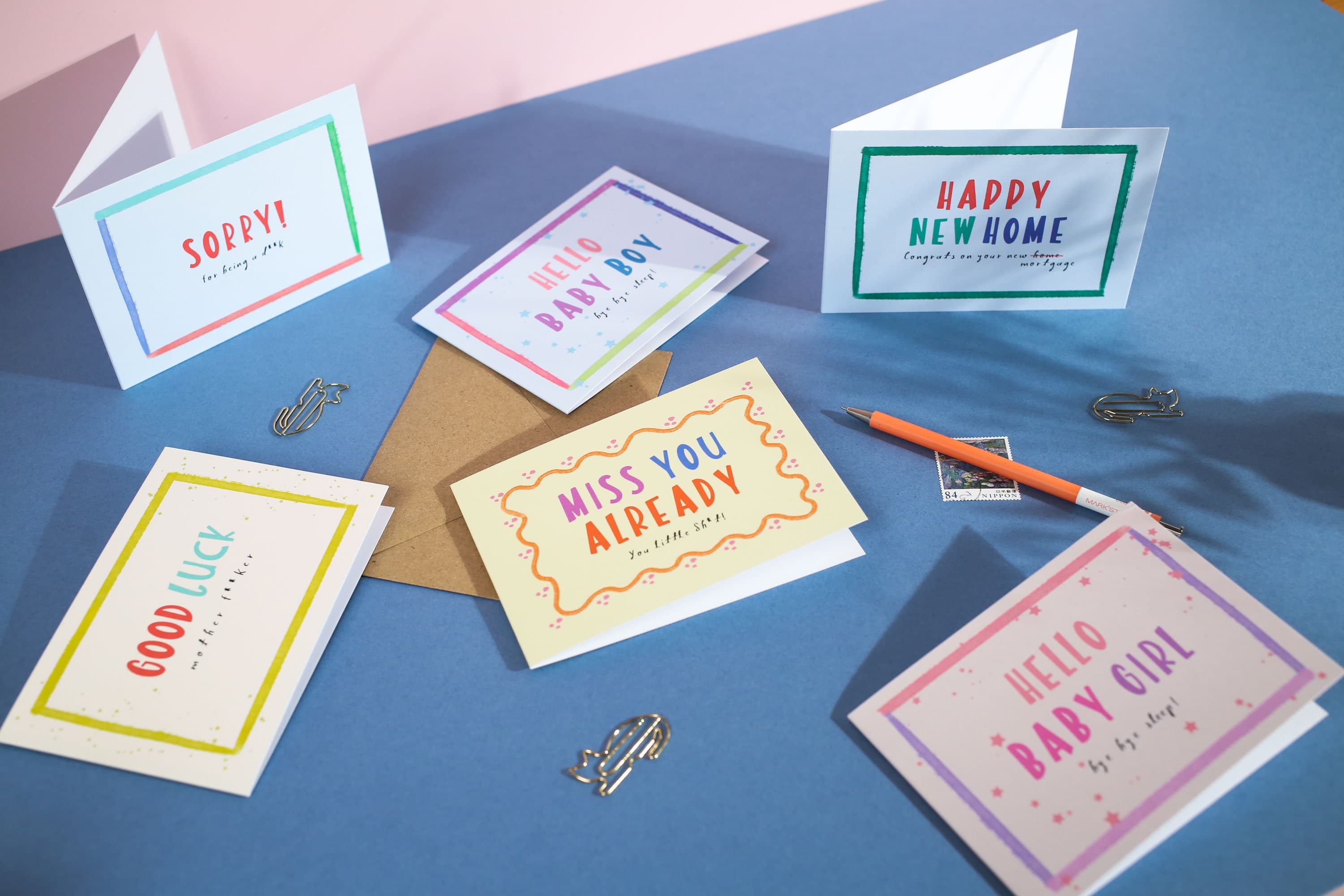 Funny Miss You Greeting Card: A6 Typography Card - image 4