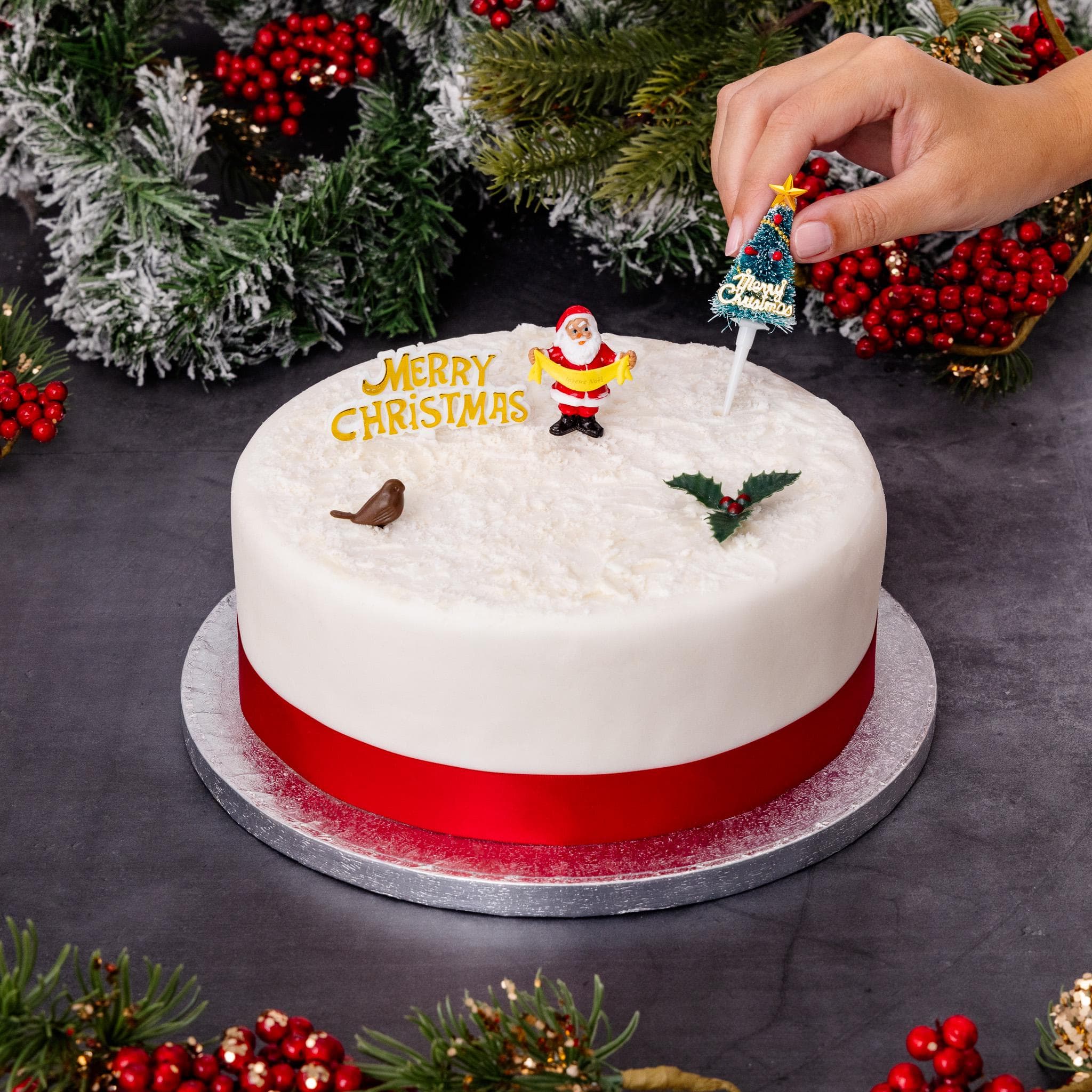 Christmas Cake Toppers: 5pc Snowman, Tree, and Santa Decoration Set - image 4