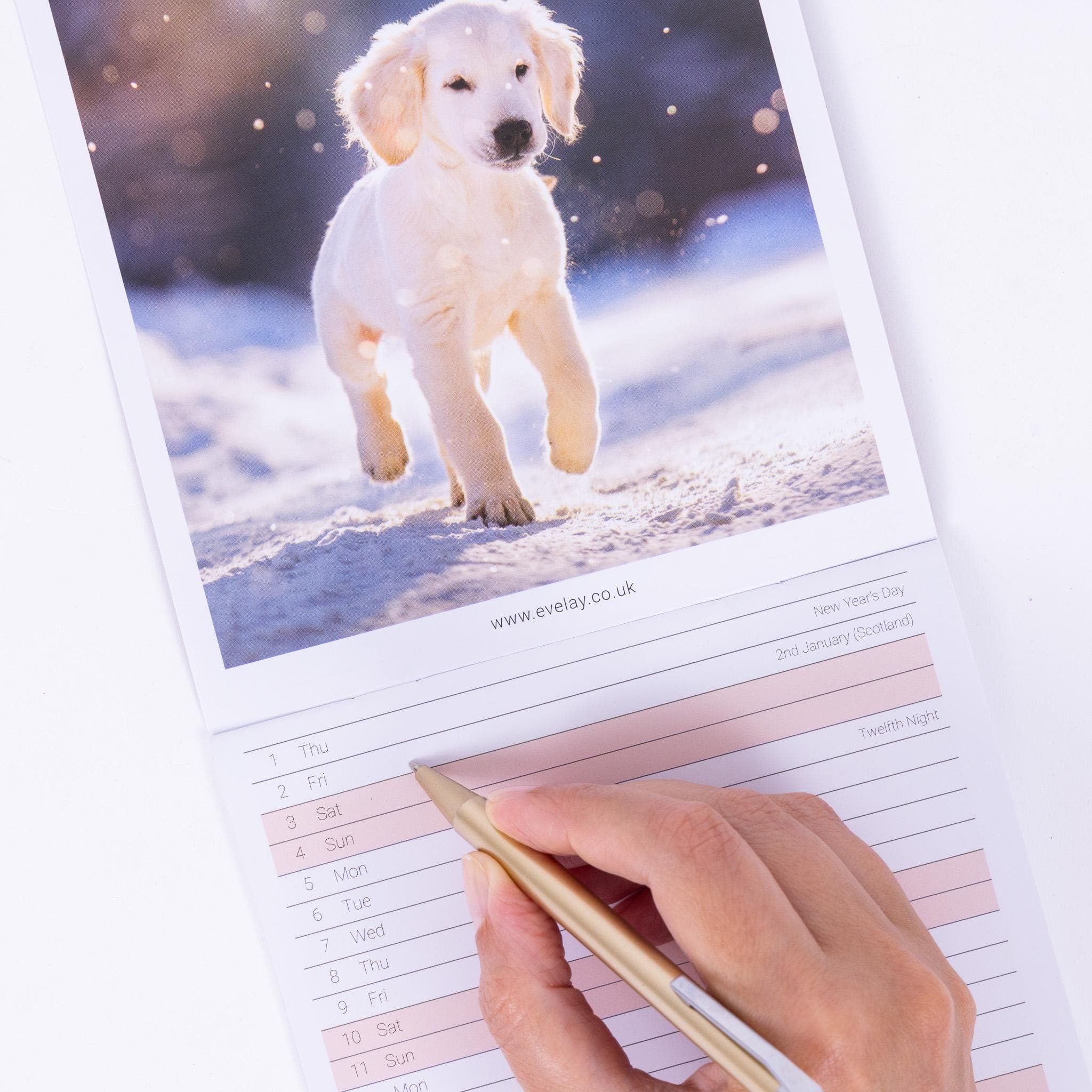 2026 puppies Slim Month To View Wall Office Home Planner Organiser Calendar - image 5