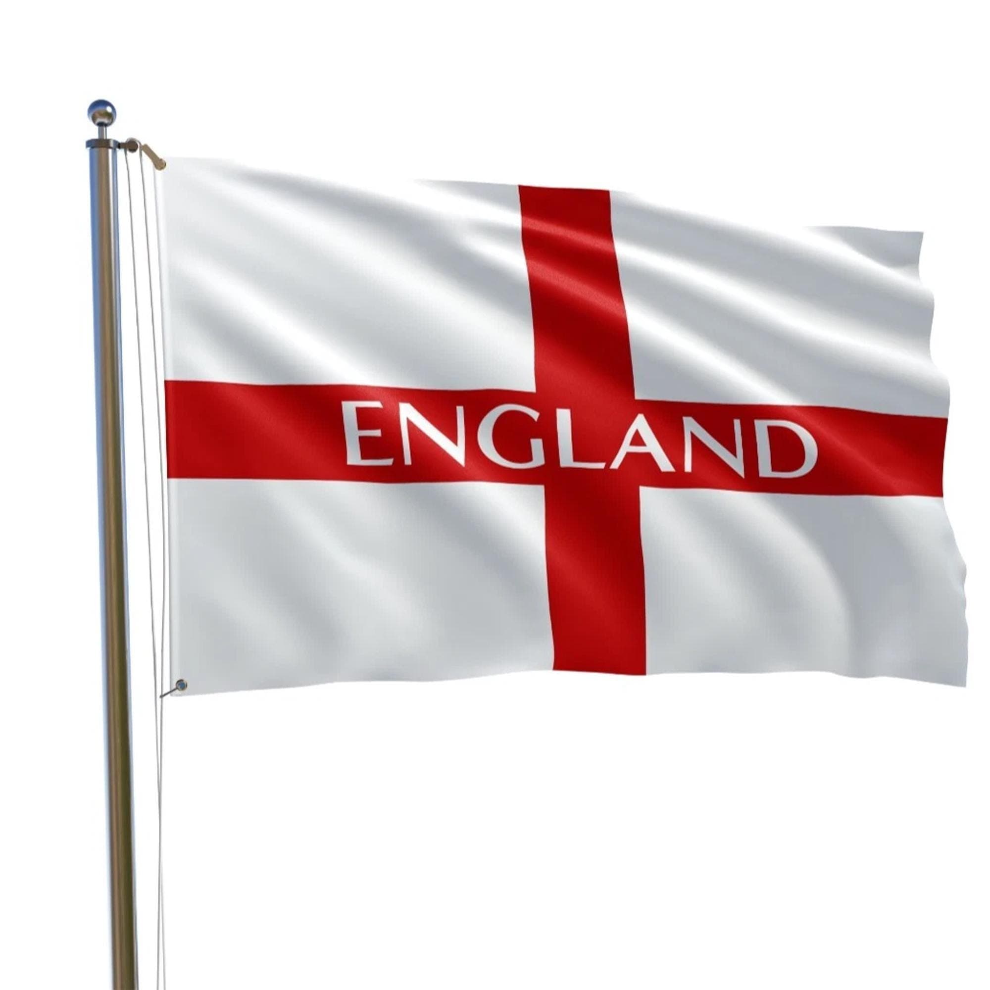 England Flag St George Cross Flags English Eyelets With ENGLAND 5ft X 3ft
