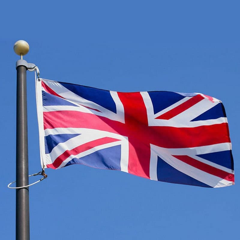 Union Jack Flag, Double Stitched, Brass Eyelets (3X2 FT)