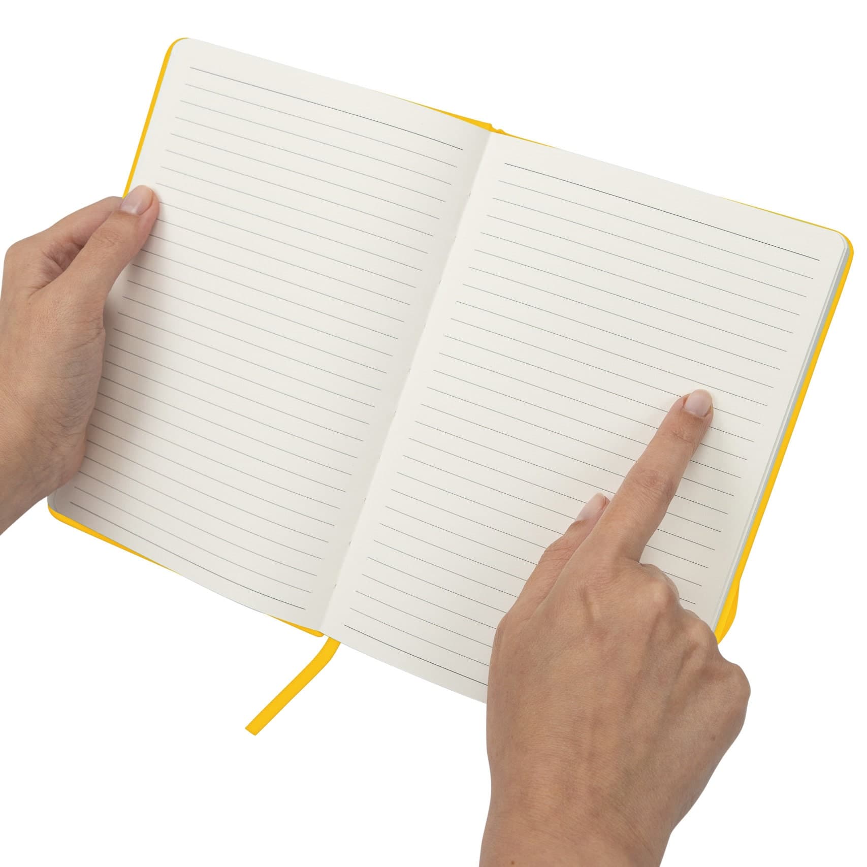 Yellow A5 Hardback Notebook, Lined Journal with Ribbon - image 4