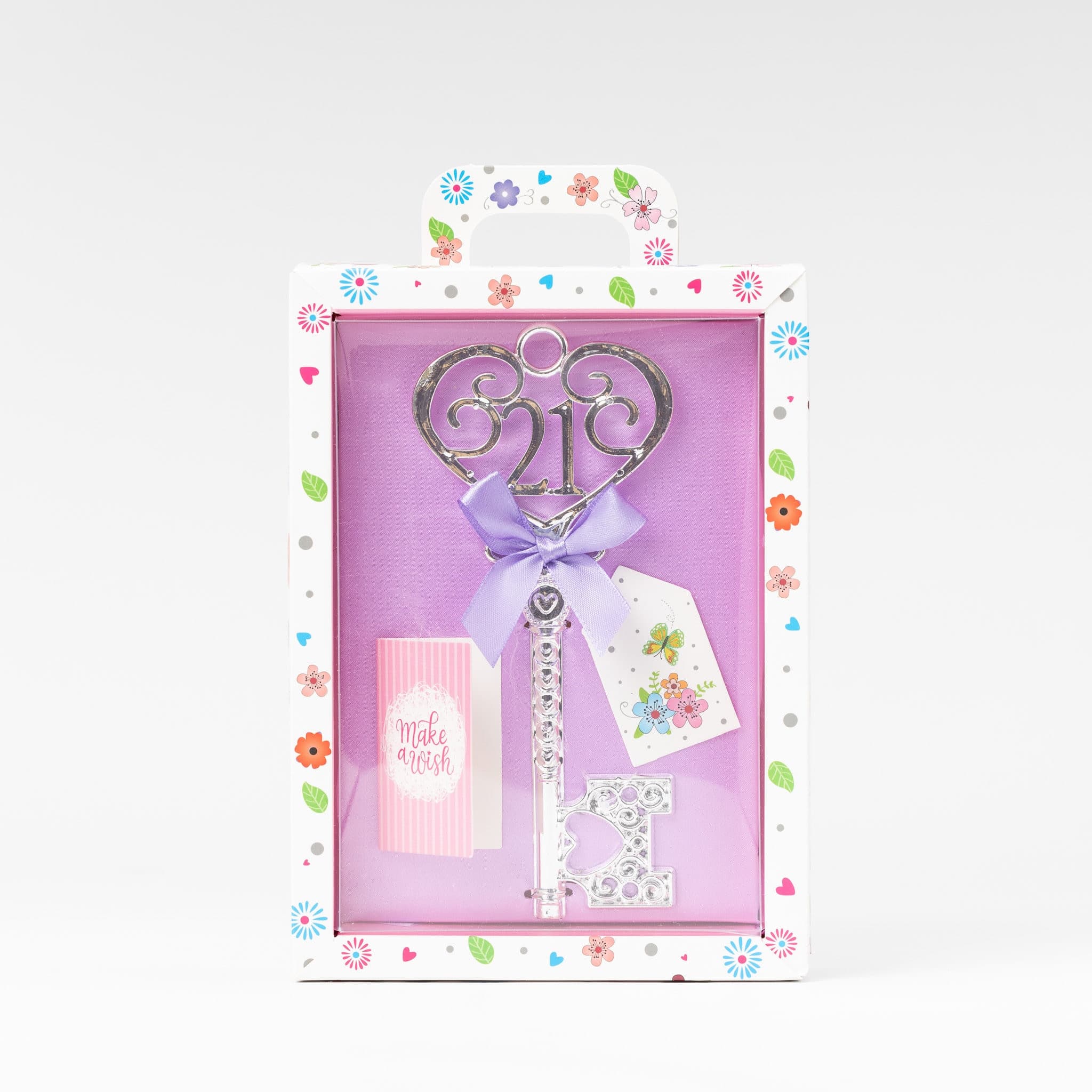 Gift Boxed Silver 18th or 21st Birthday Key Keepsake Blue Pink Lilac Red - image 5