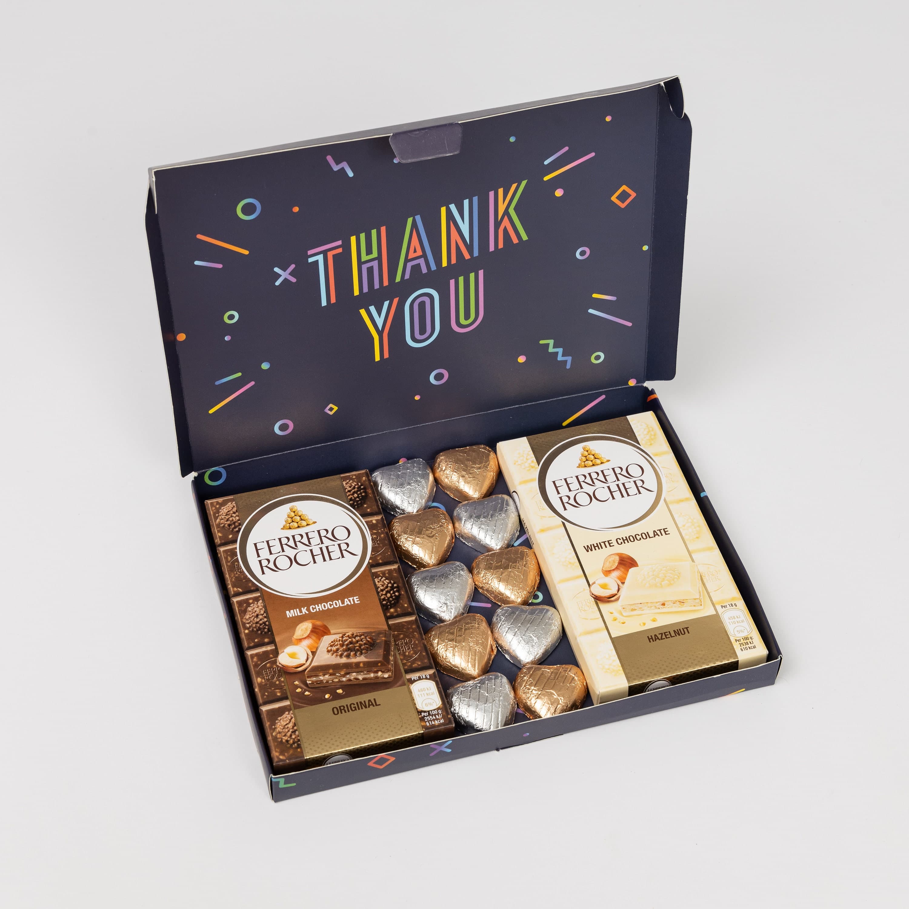 Thank you Ferrero Rocher Milk White Chocolate Bars Hearts Gift Box Hamper Happy - image 5