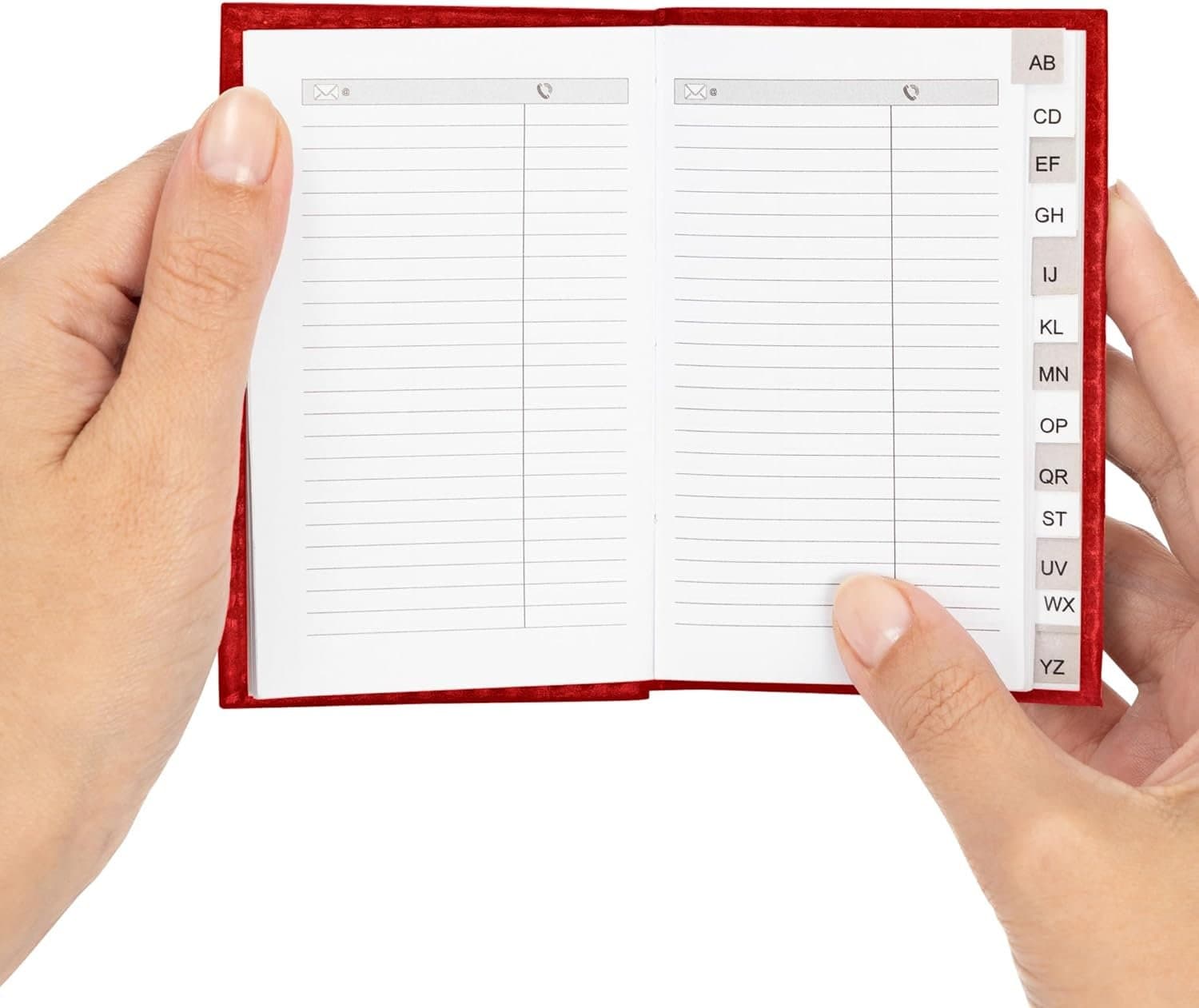 red Address Book Executive Padded Notebook A-Z Pocket - image 5