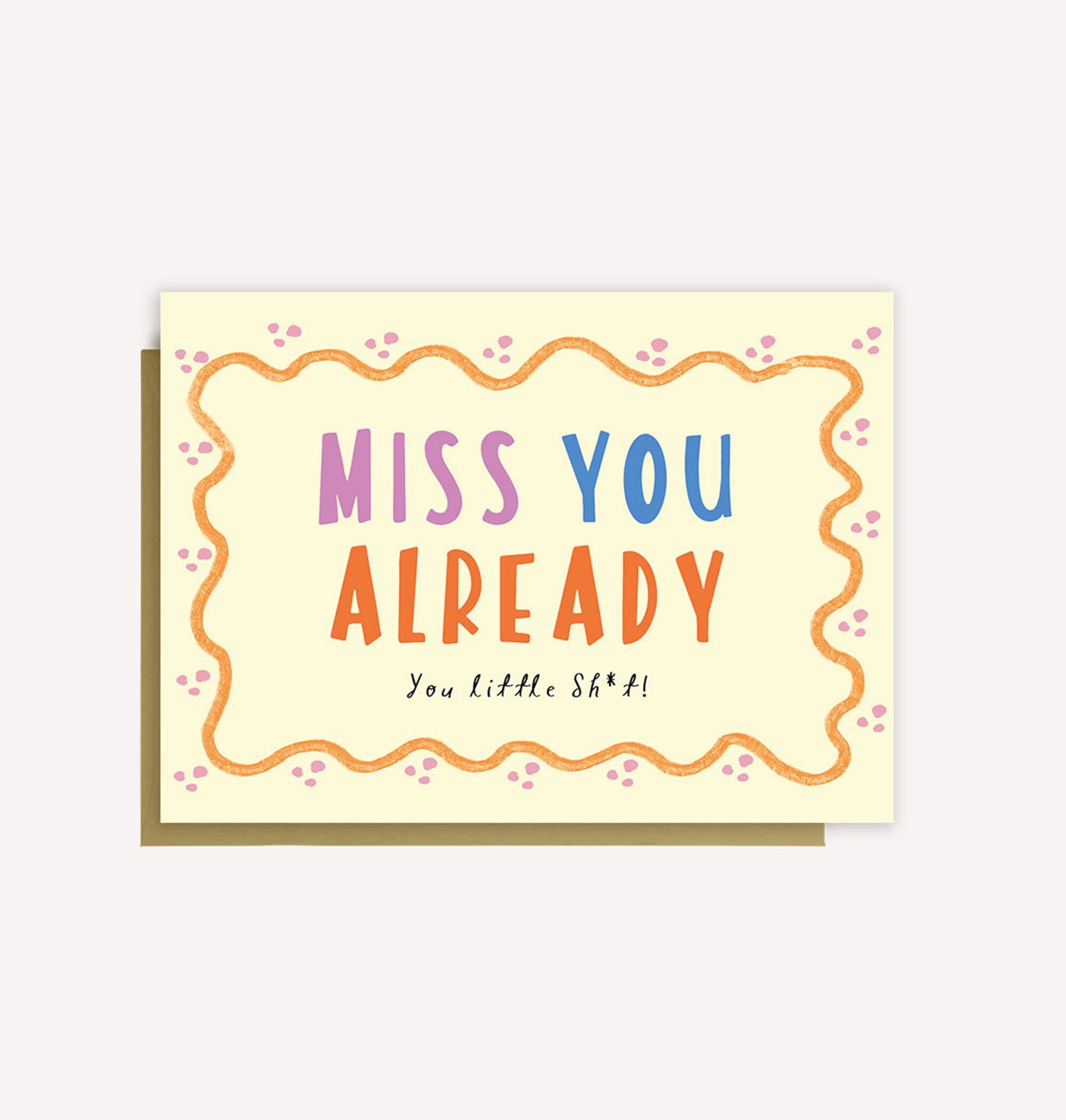 Funny Miss You Greeting Card: A6 Typography Card - image 3