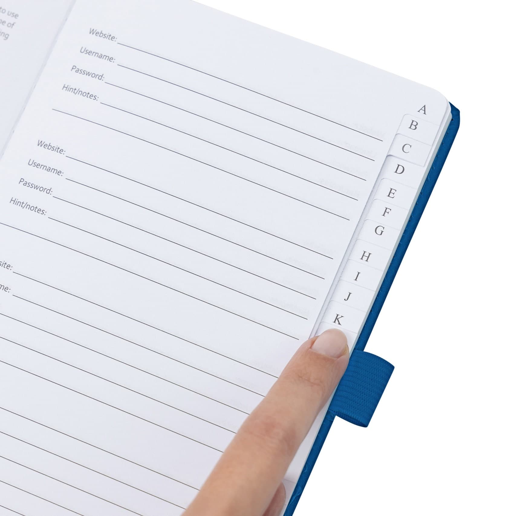 Password Username Book A-Z Index Hard Back A5 Contact Book navy With Pen - image 4