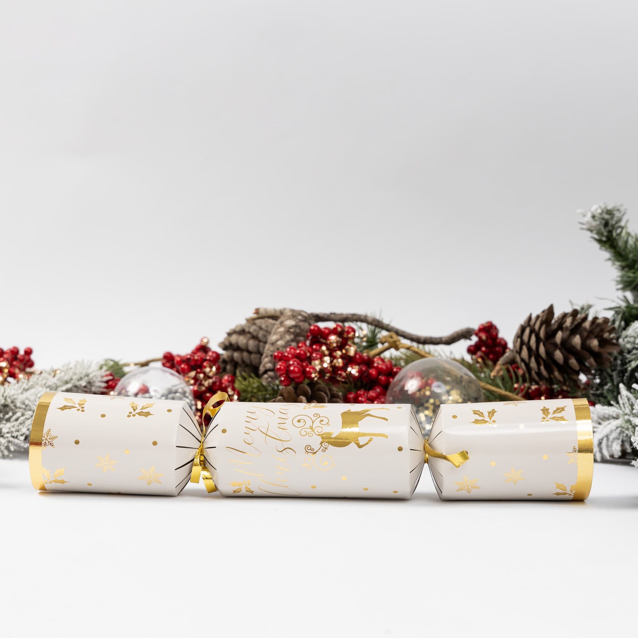 Make Your Own Christmas Cracker kit Crackers Hats Snaps Gold reindeer - image 3