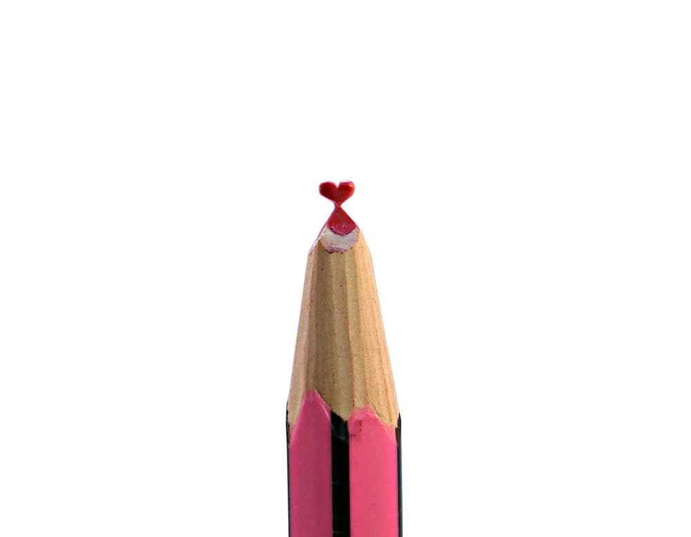 Hand-Carved Pencil Tip Heart Sculpture: Micro Art Gift - image 4