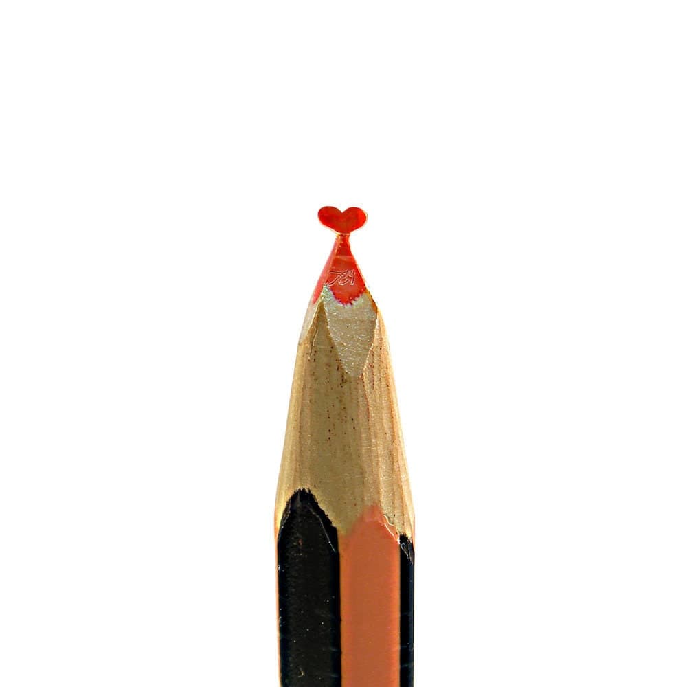 Hand-Carved Pencil Tip Heart Sculpture: Micro Art Gift - image 3
