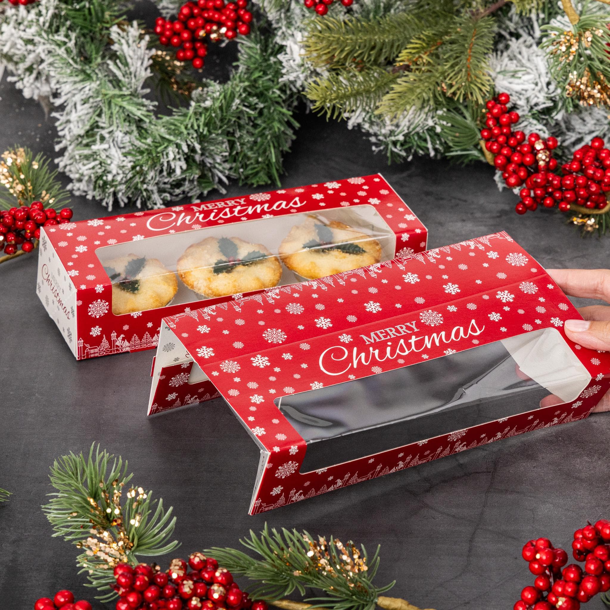 6 x Mince Pie Box Christmas Double Stack Boxes Hold 3 or 6 Cakes - image 4