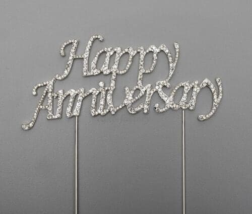 Happy Anniversary Cake Pick Topper Decoration Diamante Sparkly - image 5