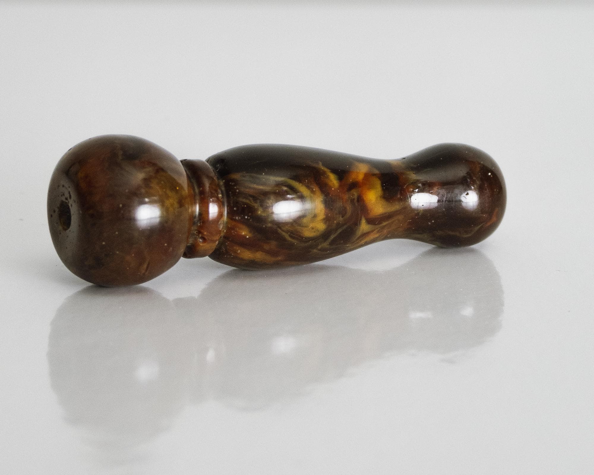 13.8 grams antique bakelite imam (leader) bead, circa 1920s, chocolate toffee marbled