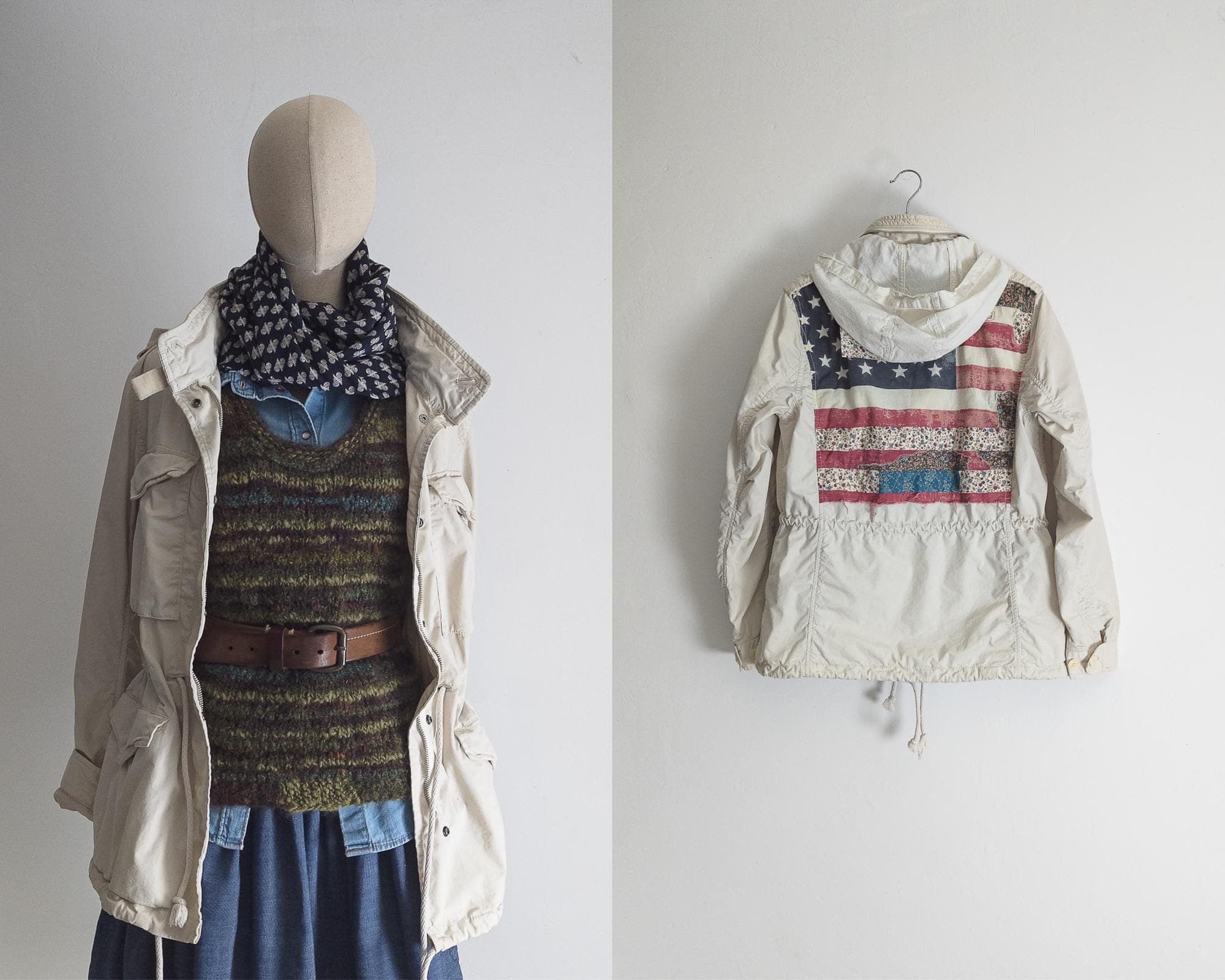 vintage utility jacket with hood