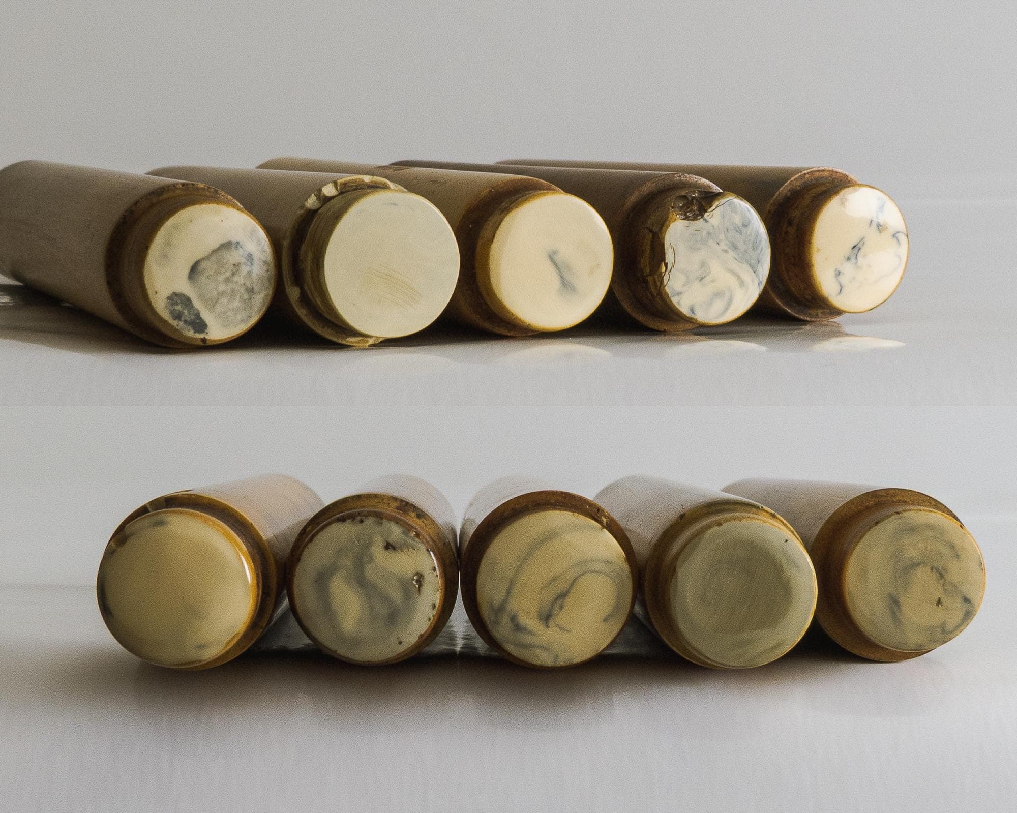 marbled bakelite vintage rod 5 pcs 307 grams antique german bakelite marmled old rod 5 doorknobs