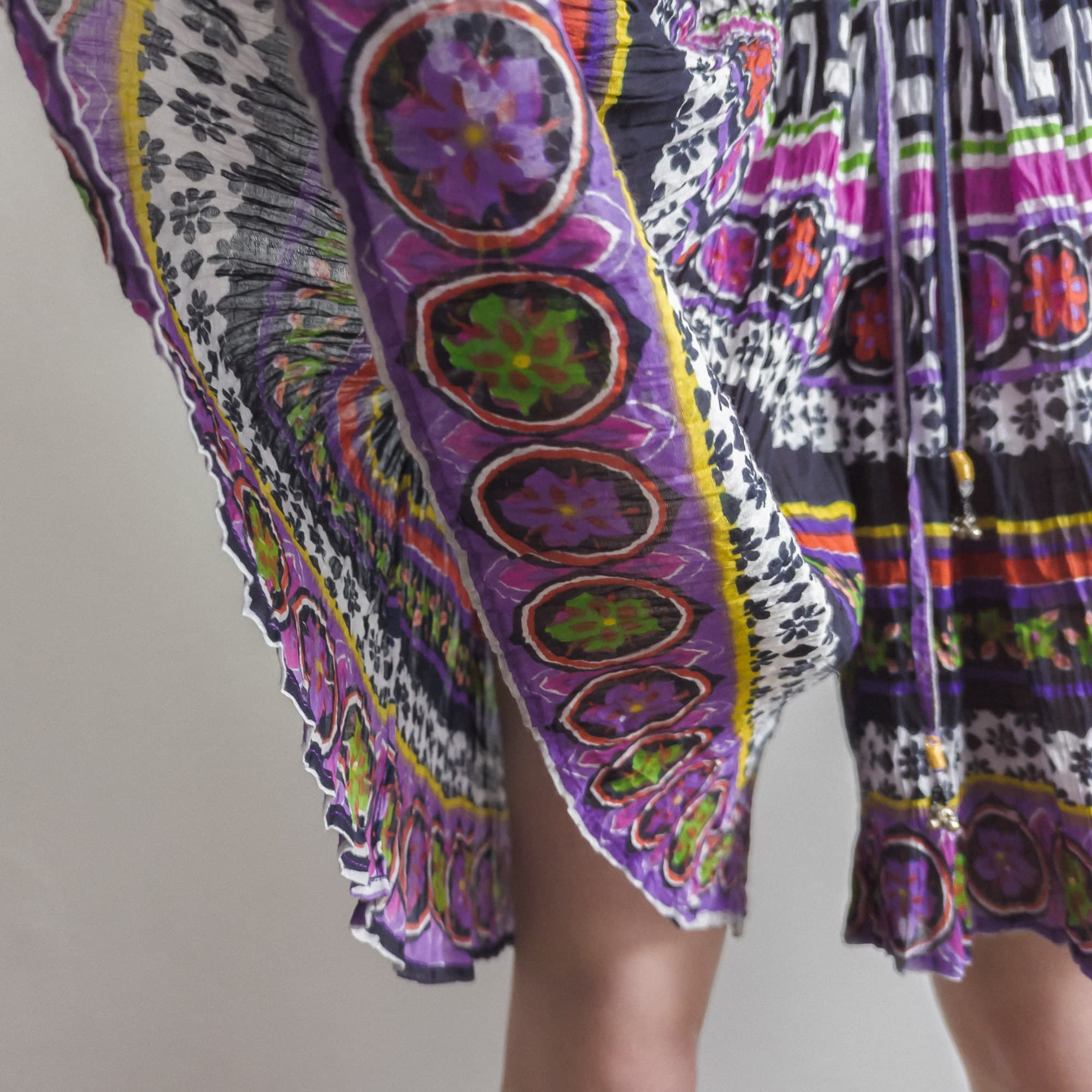 indian crinkle gauze cotton culotte skirt (s/m)