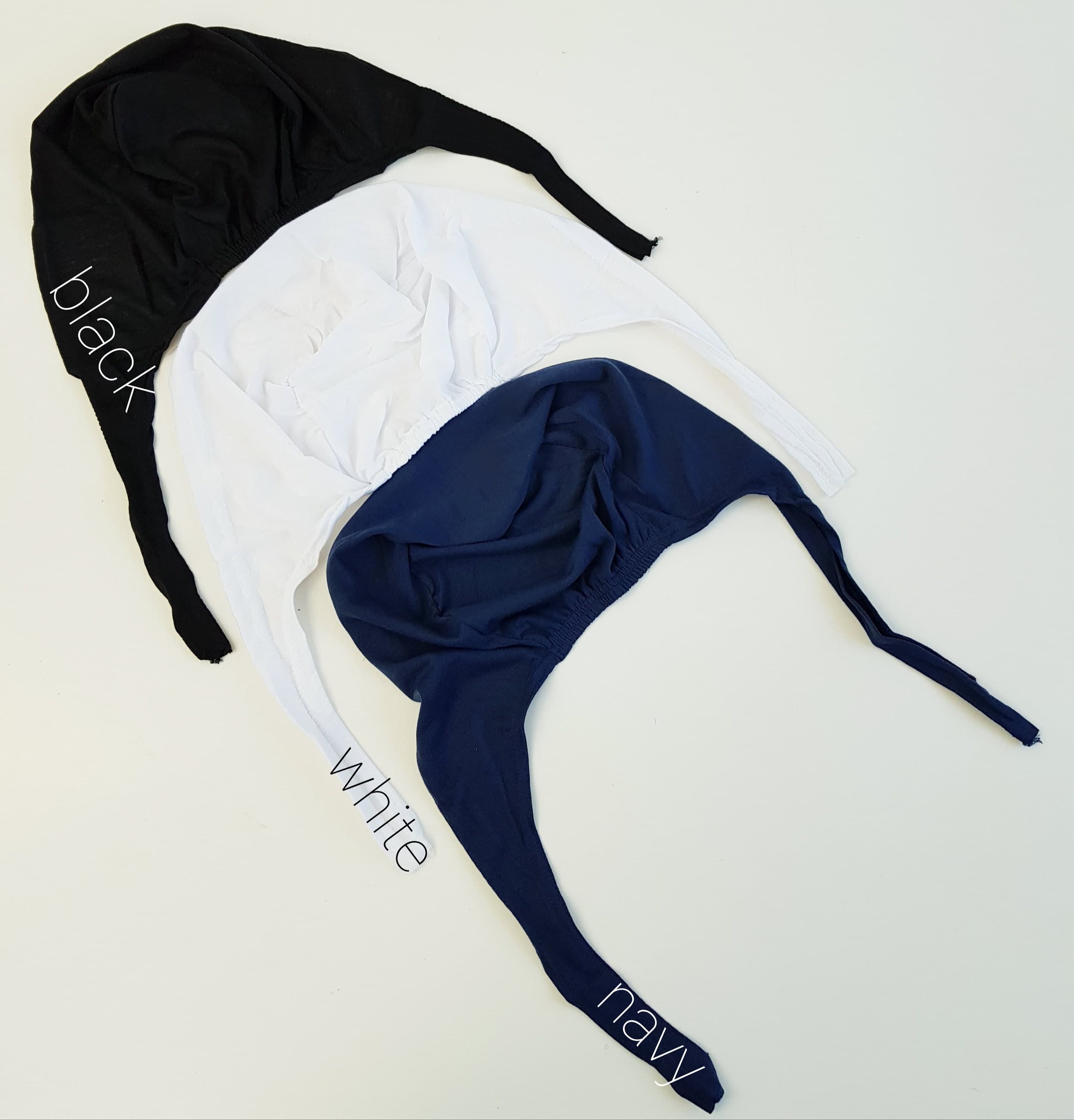 TIE BACK BONNET Cap Premium Hijab Scarf Chemo Underscarf Excellent for Gripping - image 5