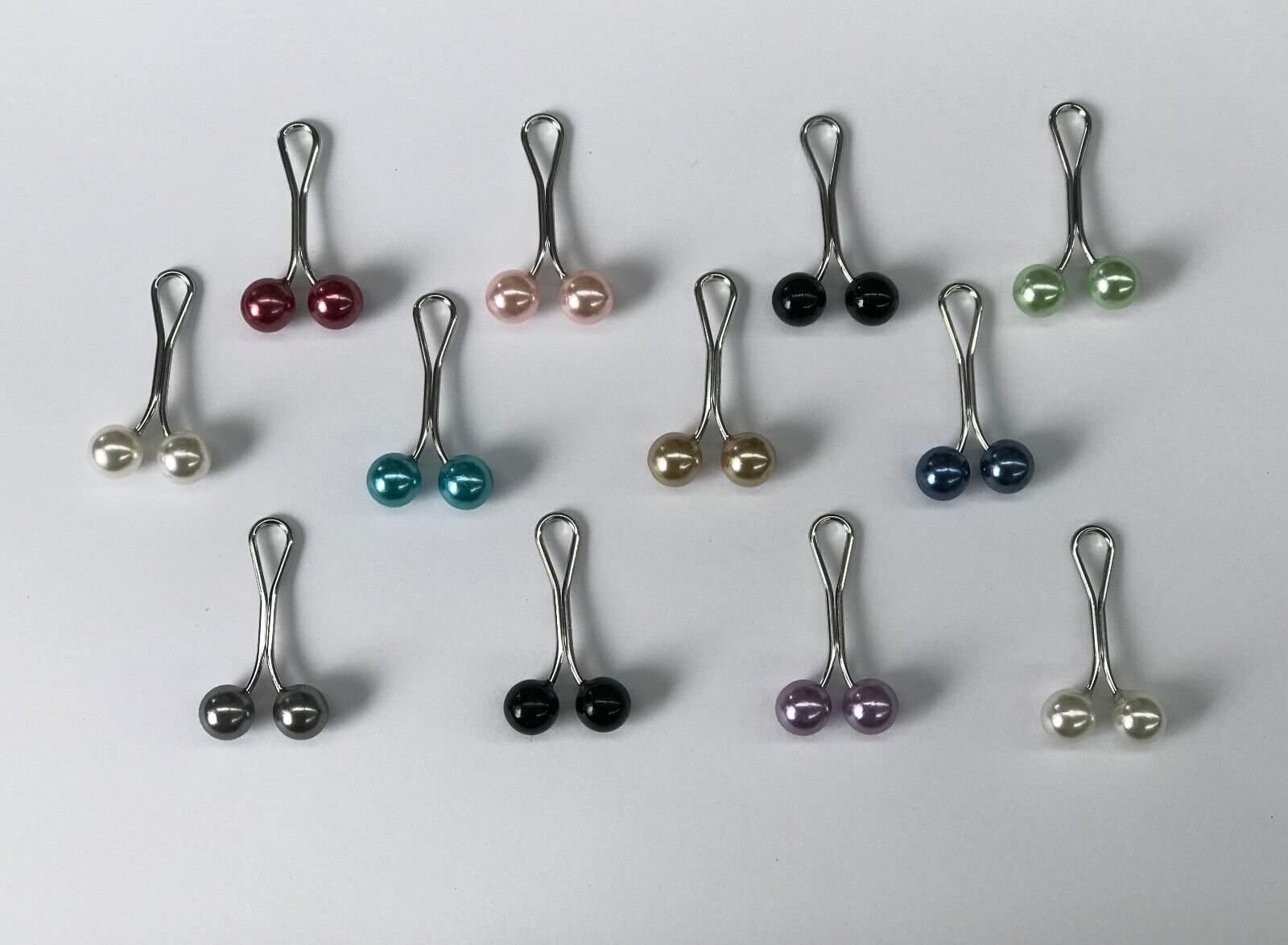 Snag Free Pearl Hijab Pins, Chiffon & Silk Scarf Sliders (Pack of 12)