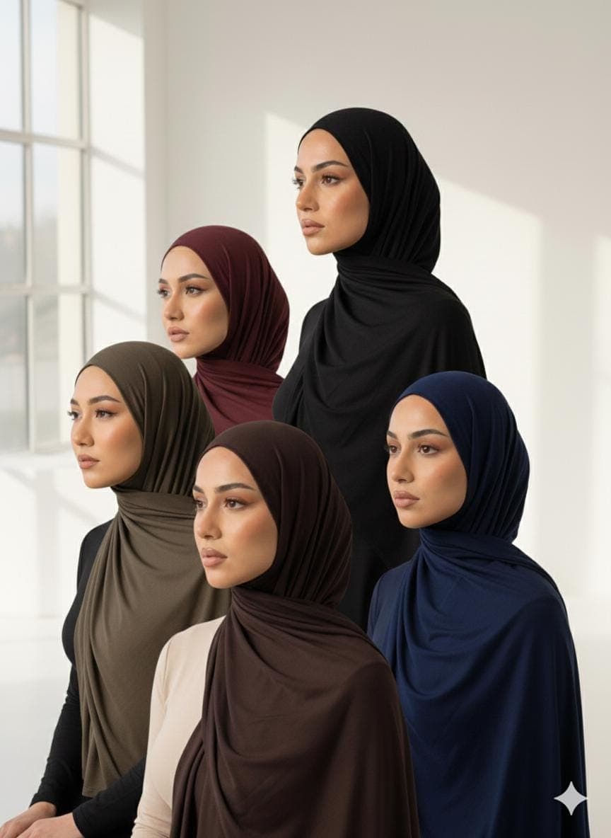 Plain Jersey Scarf Flat Fit Soft Breathable Fabric for Everyday Wear Versatile Accessory