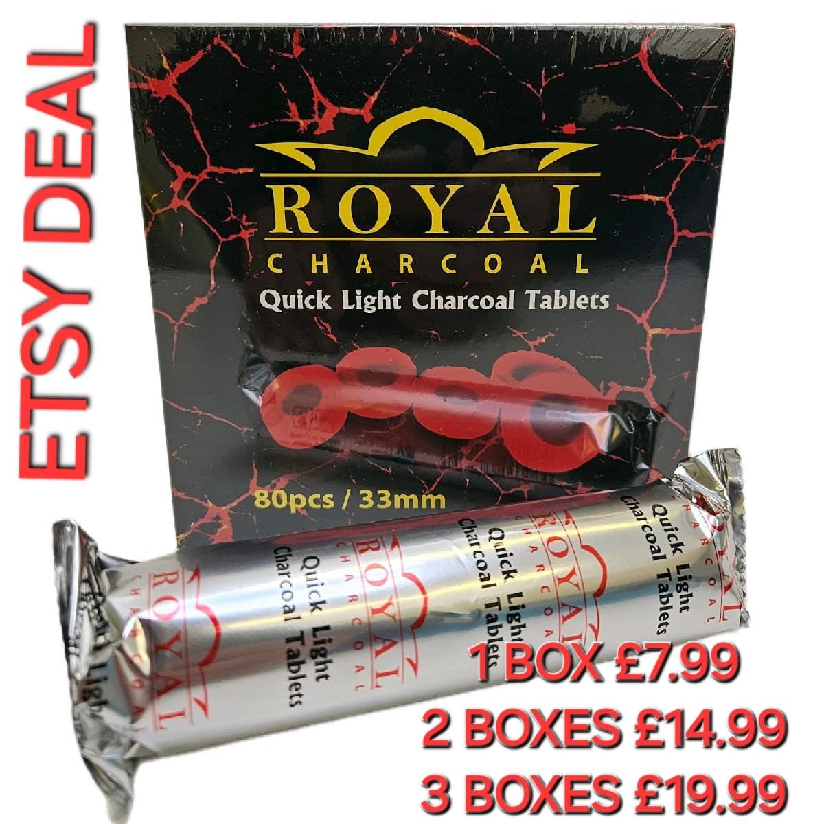 Quick Light Charcoal Tablets for Oud Bakhoor Bukhour Incense Burner - Freshener