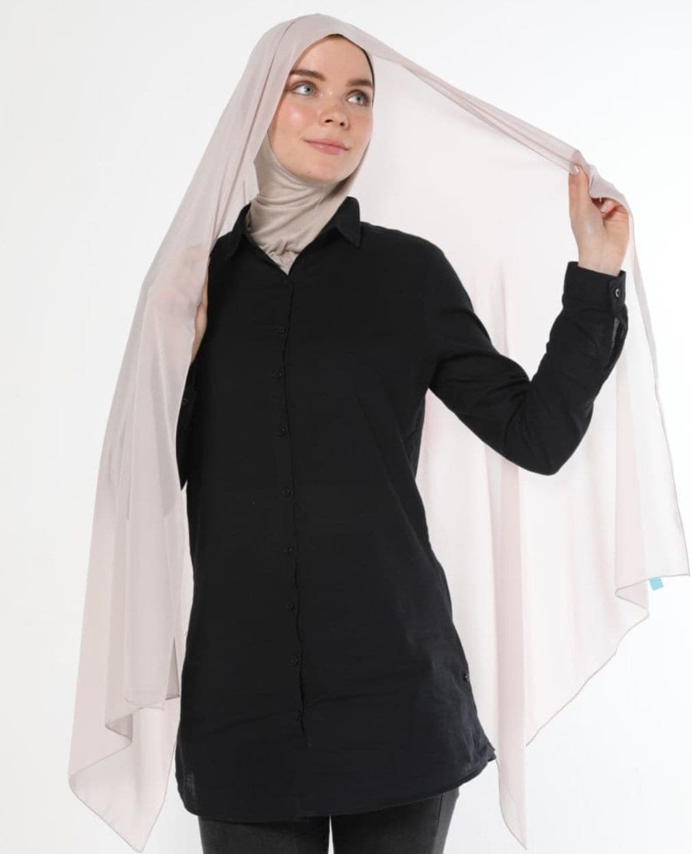 Turkish Chiffon Instant Hijab Scarf with Ninja Cap