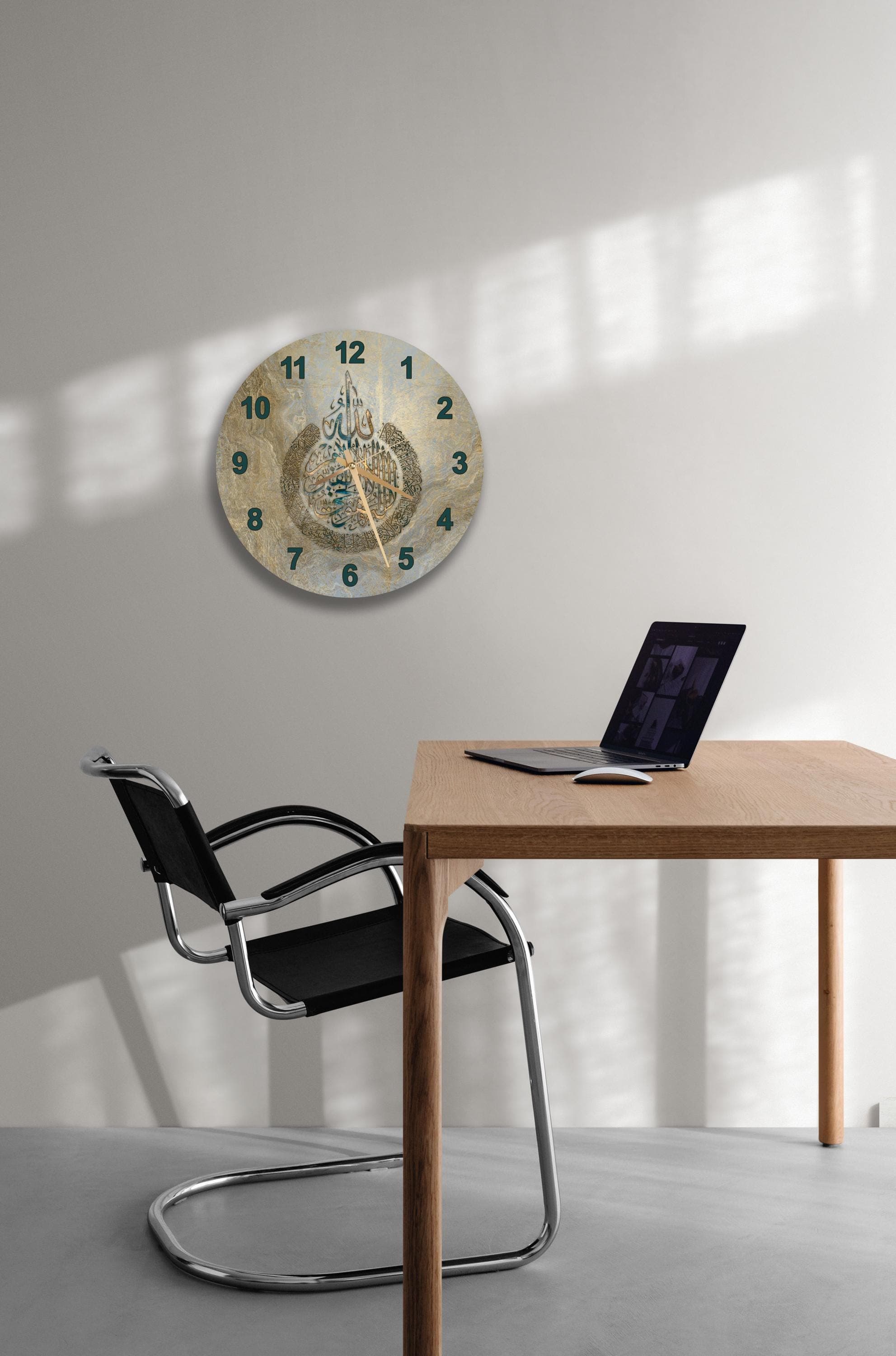Tempered Glass Ayatul Kursi Islamic Wall Clock, Gold Islamic Wall Art Decor, Muslim Home Decoration, Islamic Gifts, Arabic Quran Calligraphy - image 5