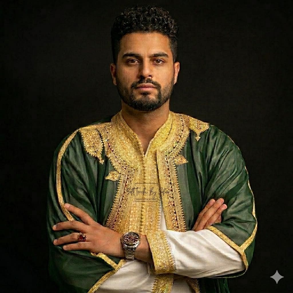 Men's Moroccan Kaftan Jabador Set – Groom Wedding Kaftan Islamic Attire