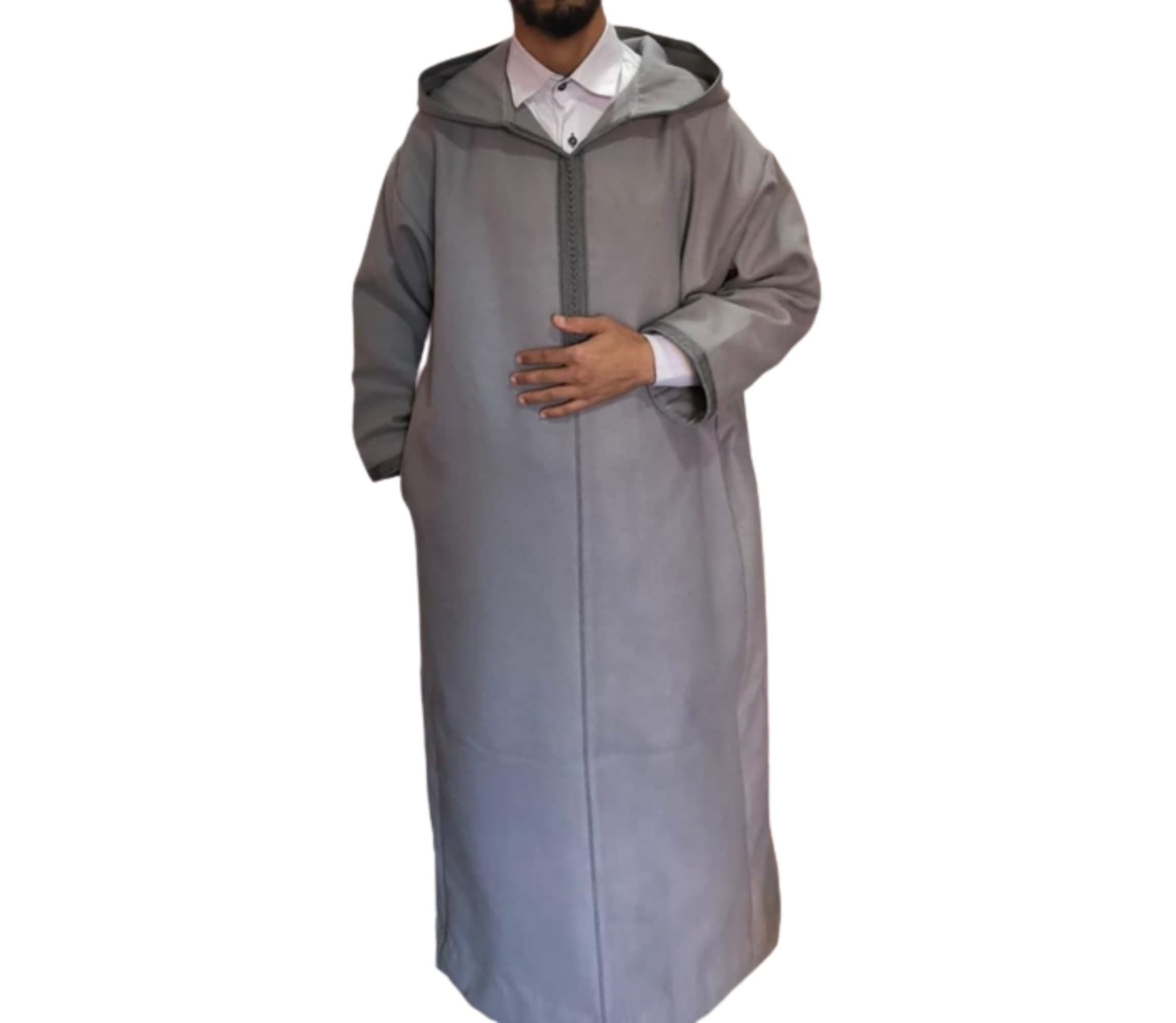 winter hooded thobe for men, Moroccan wool djellaba with hood ,coat men