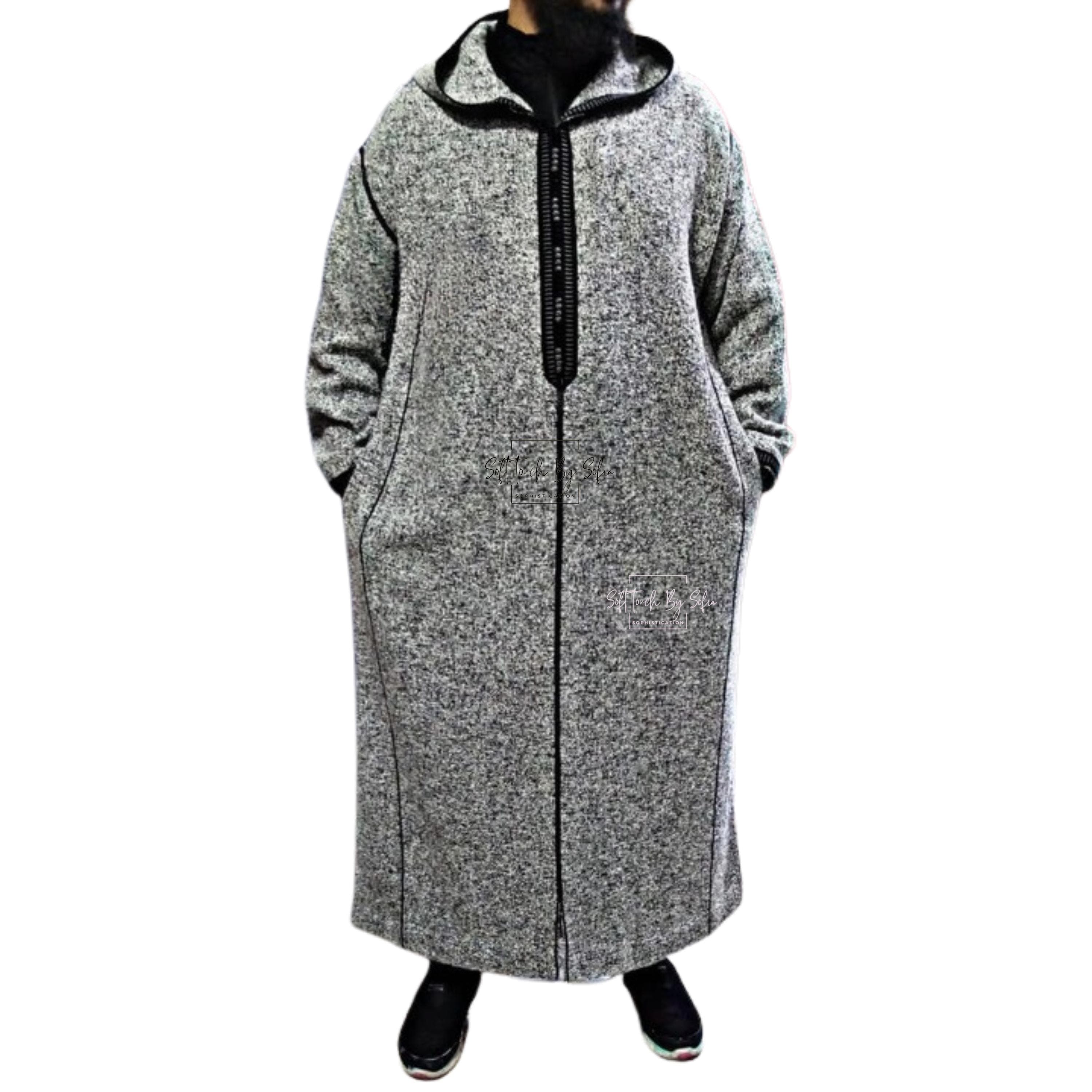winter thobe,Moroccan wool djellaba , hooded coat men - image 4