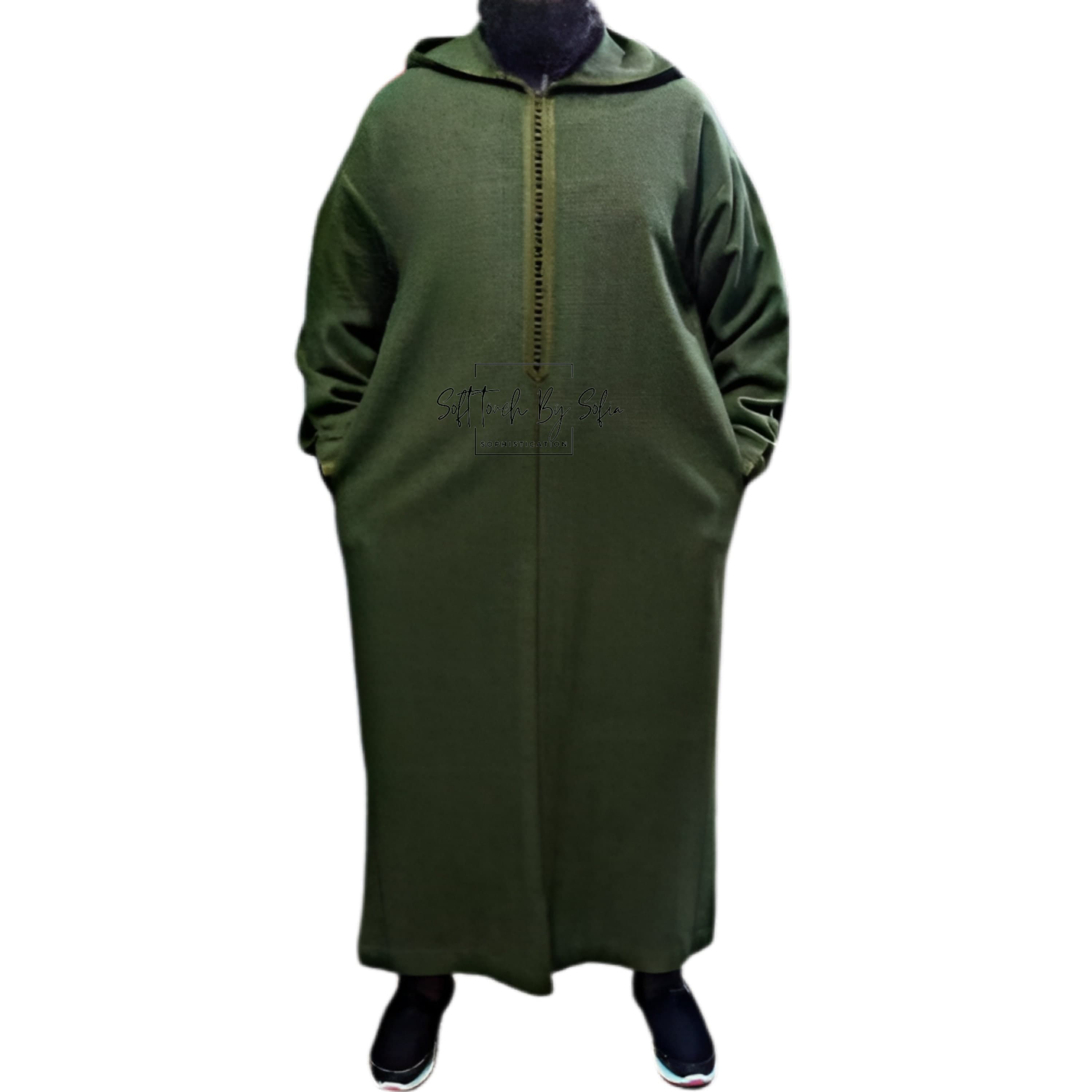 Moroccan Wool Winter Thobe: Hooded Djellaba Coat