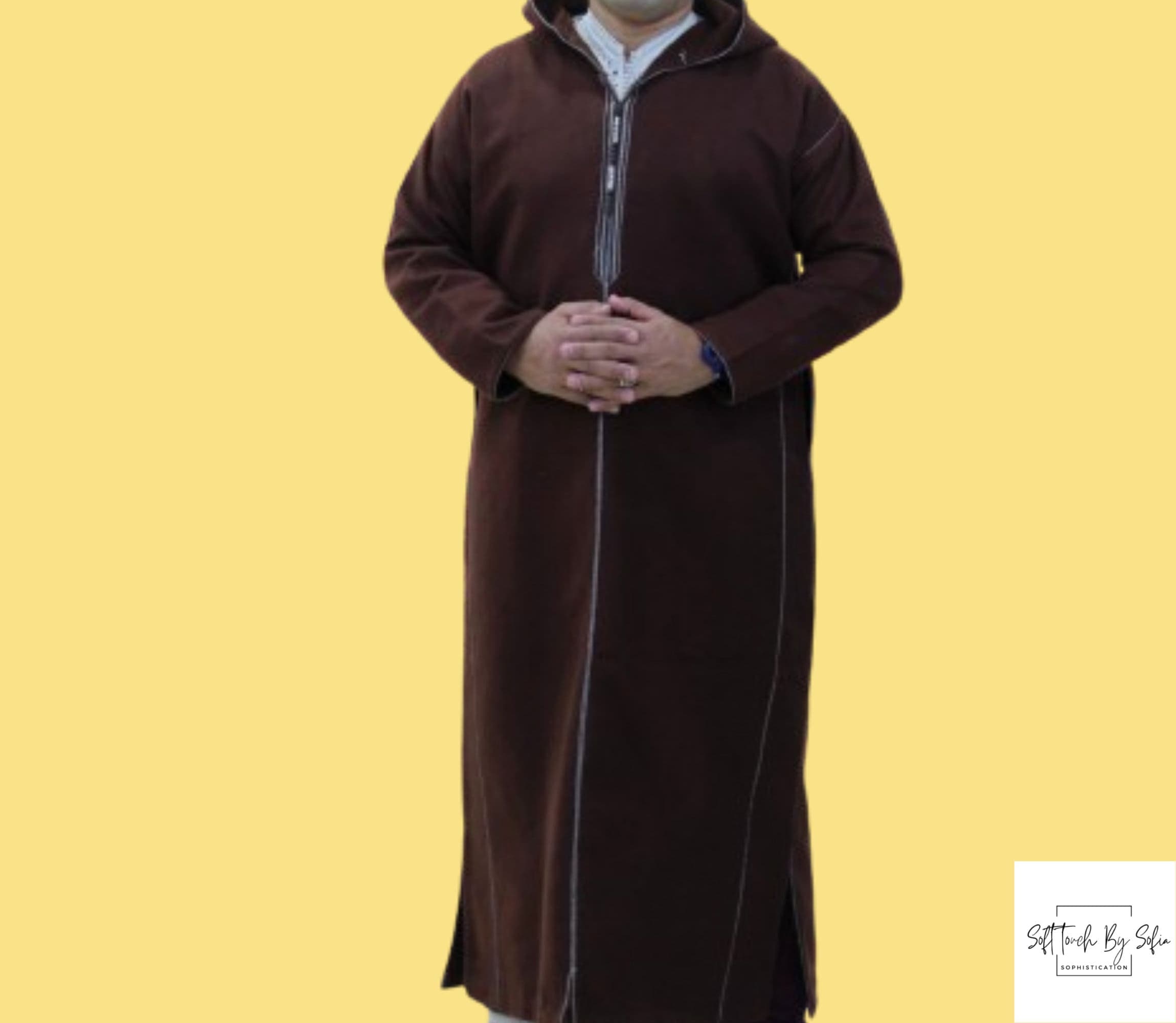 winter hooded  thobe ,Moroccan wool djellaba , wool coat men