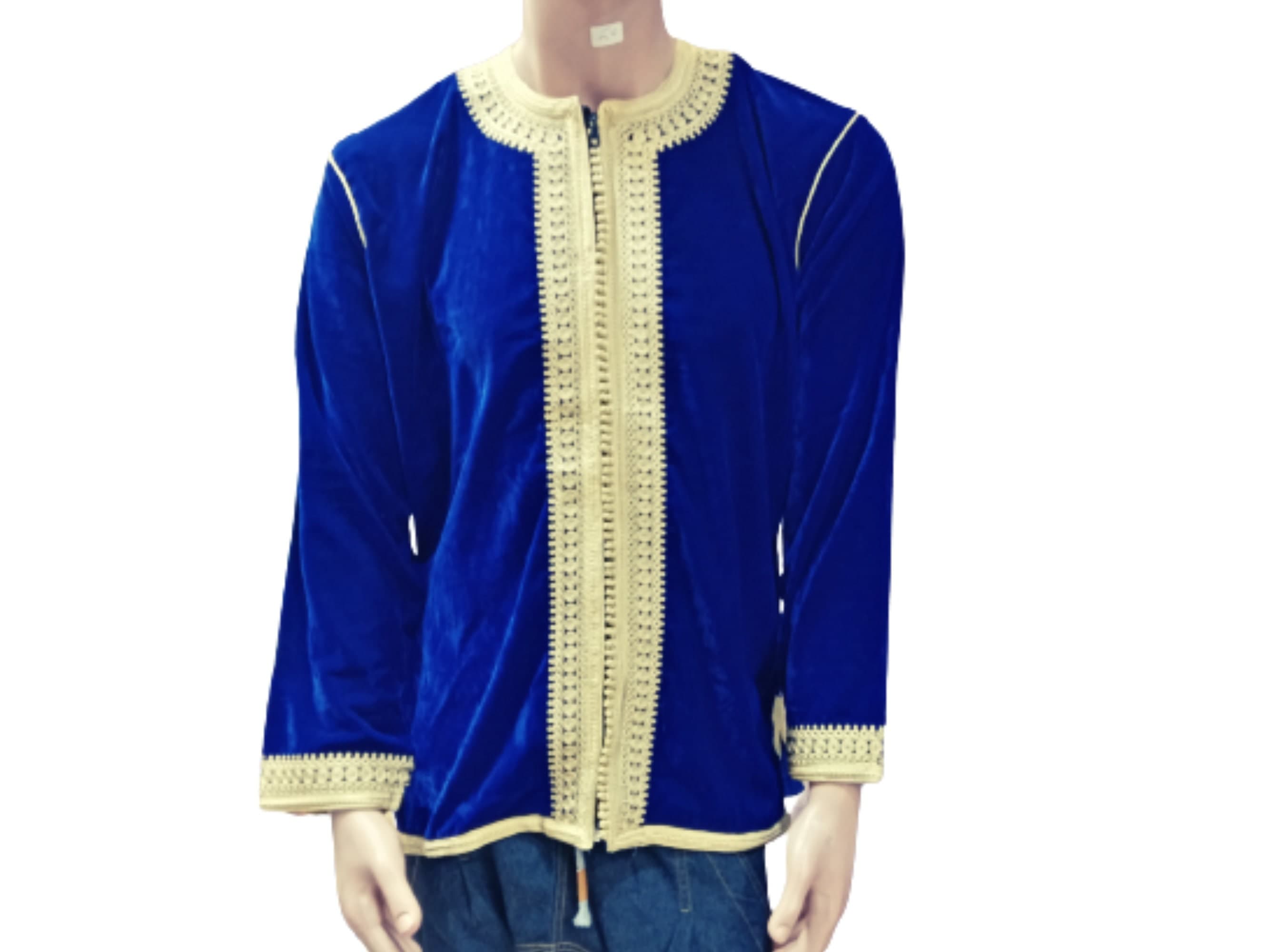Embroidered Velvet Moroccan Jacket Men