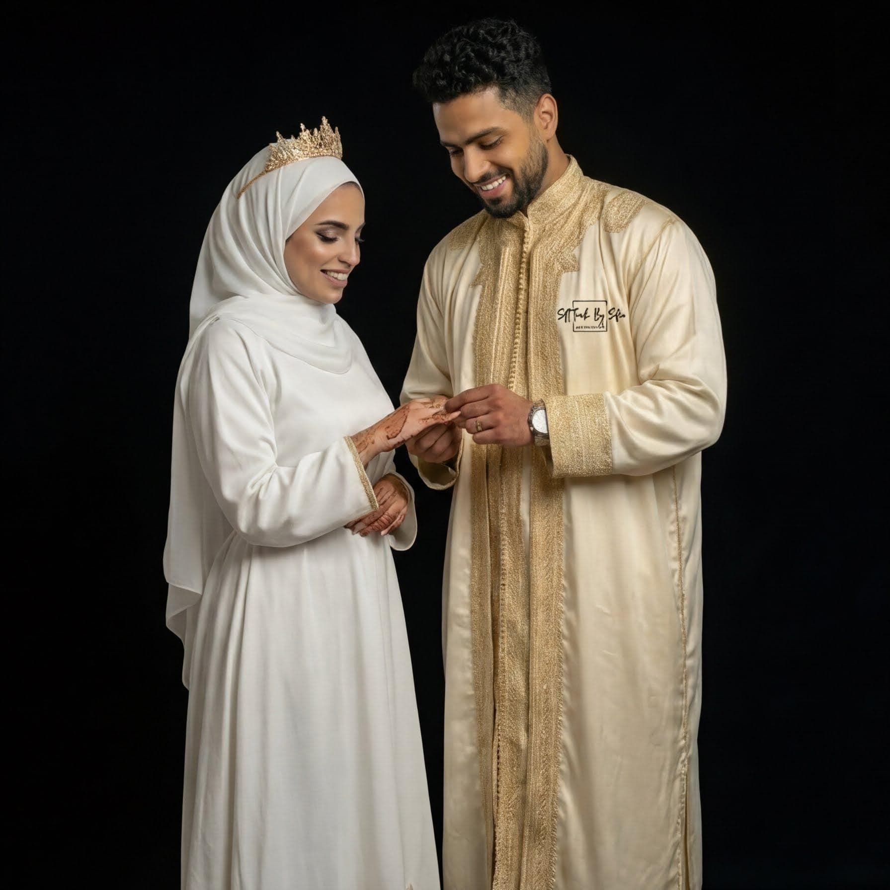 Men's Moroccan Wedding Kaftan, Nikkah Thobe for Groom, Embroidered  Jabador Set