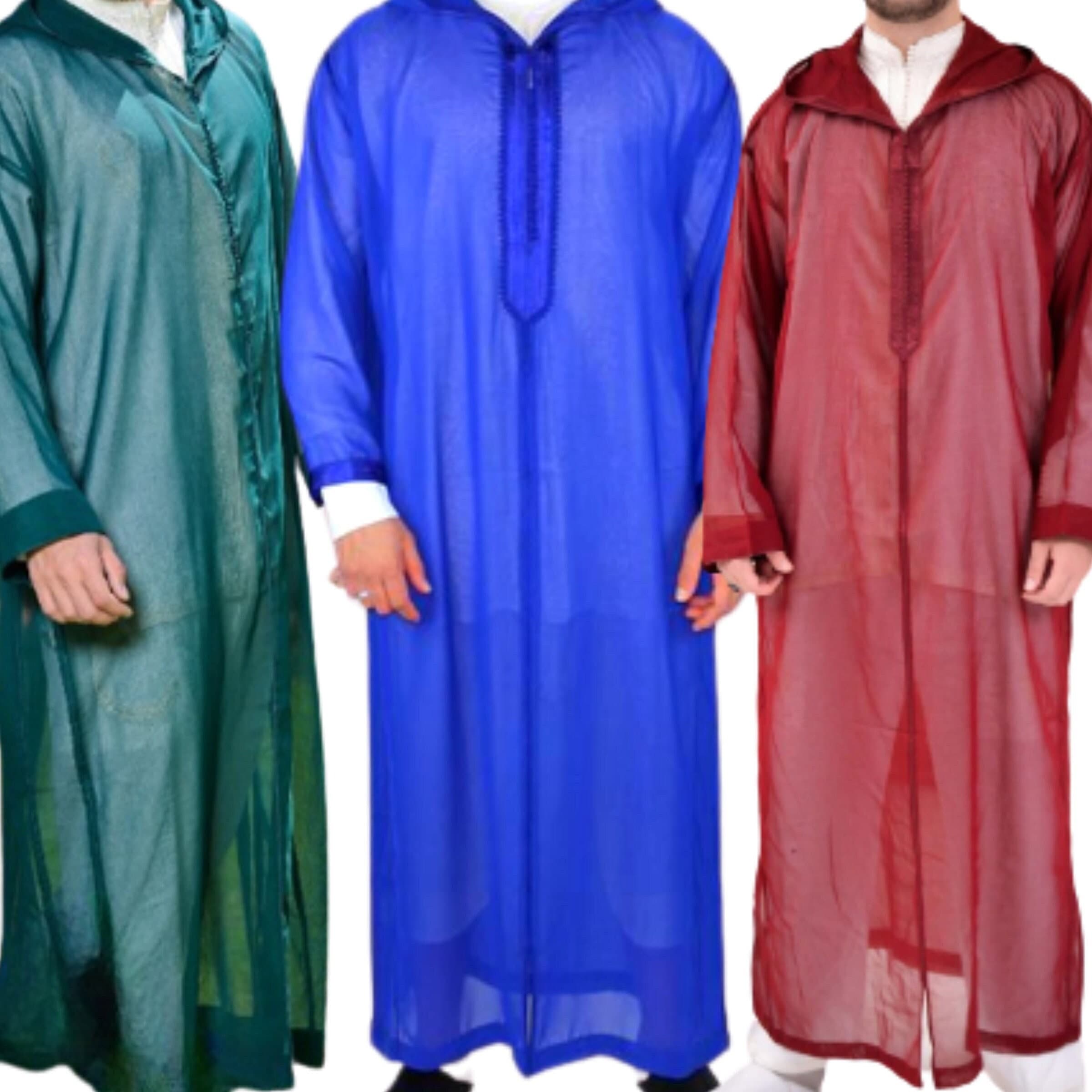 Transparent Moroccan djellaba with jabador men , 3 pieces  kaftan for wedding