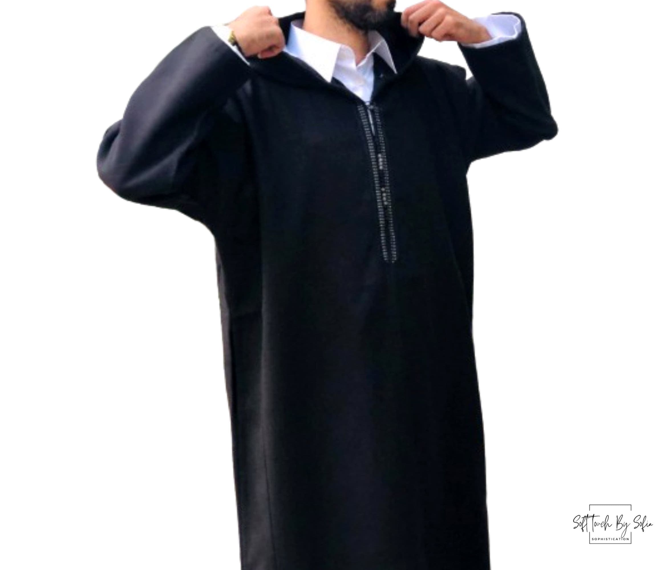 winter hooded thobe ,Moroccan wool djellaba ,wool coat men