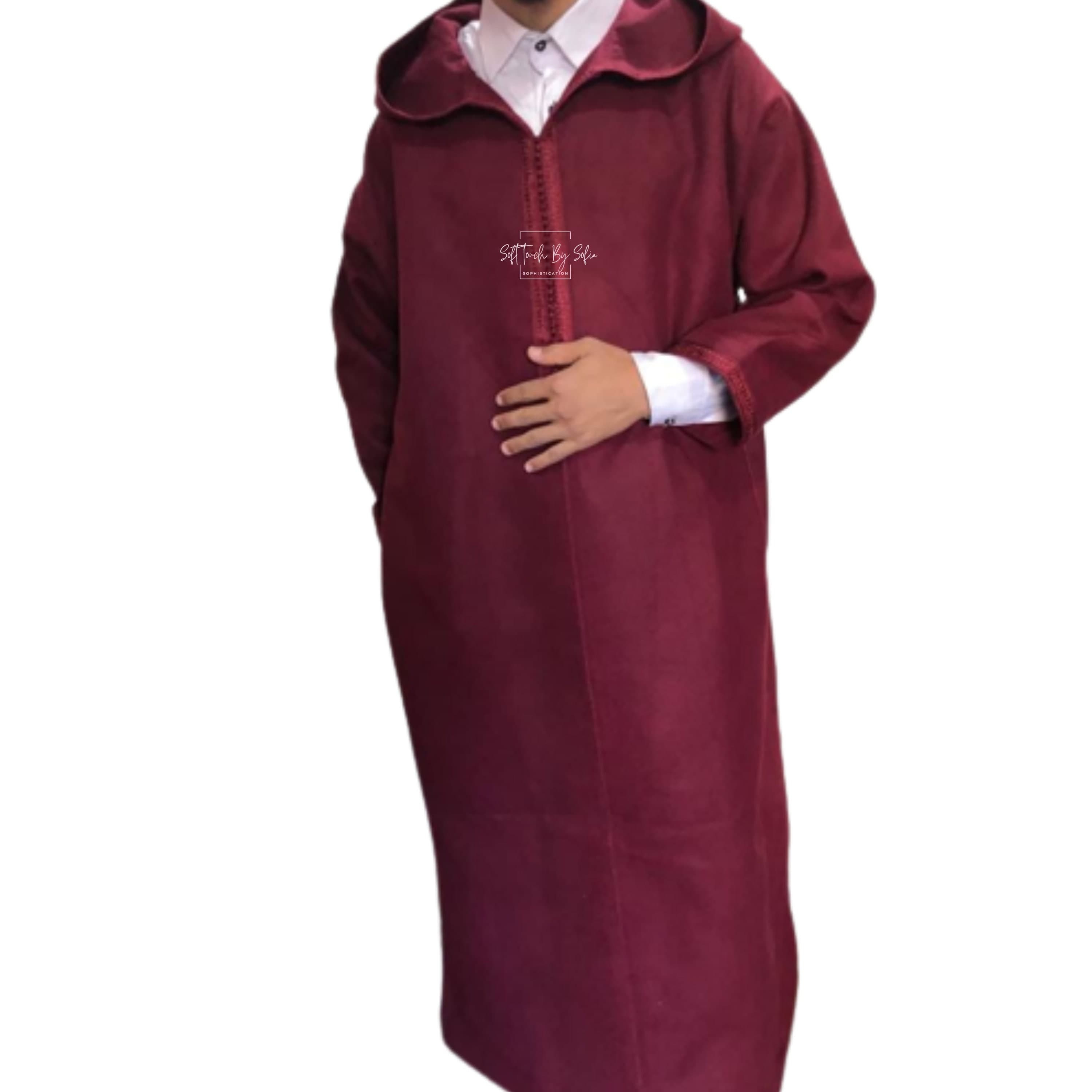 winter hooded  thobe , Moroccan wool djellaba, ,warm wool coat men - image 5