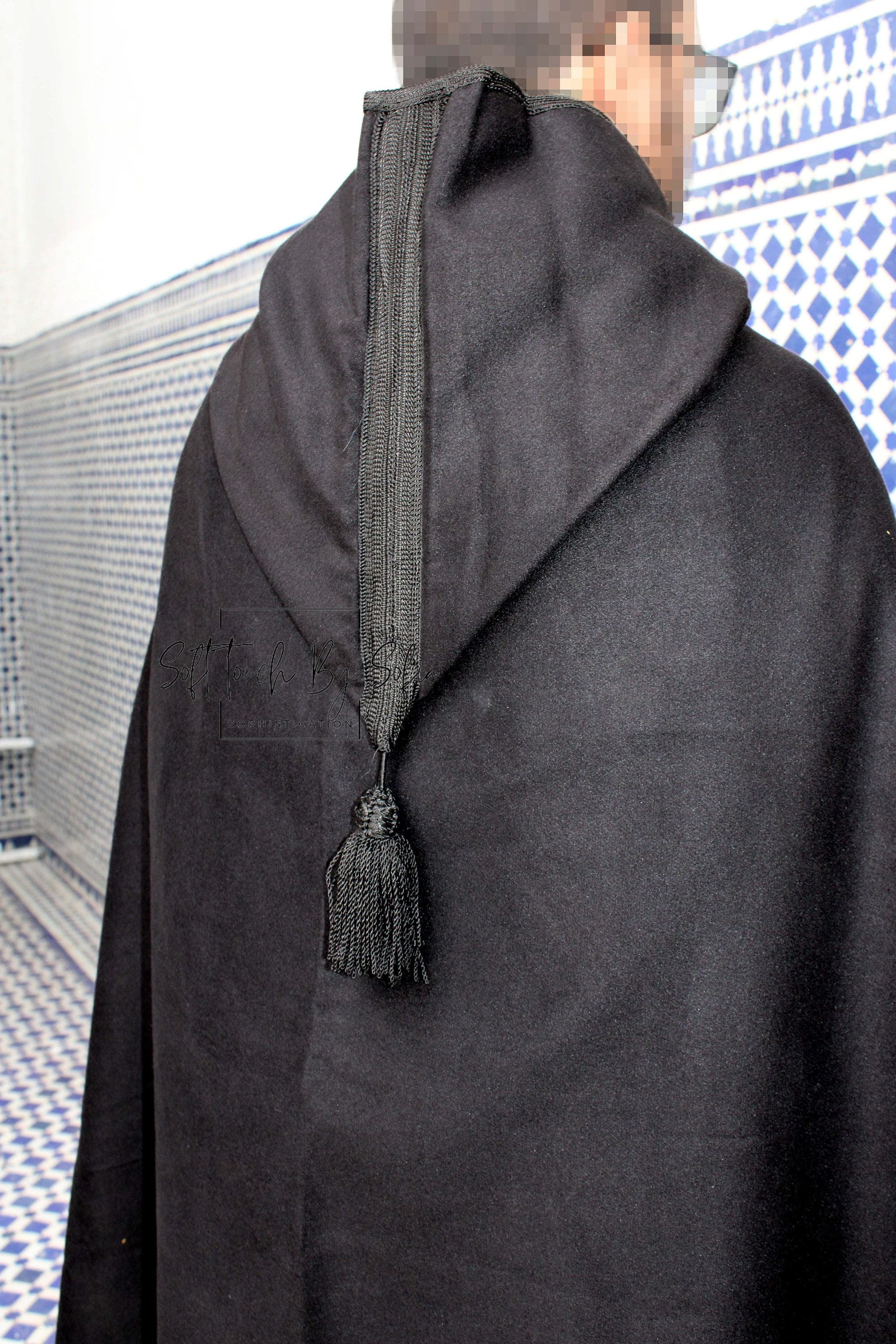 Navy hooded winter cloak , selham,  cloak with hood ,Moroccan burnous - image 5
