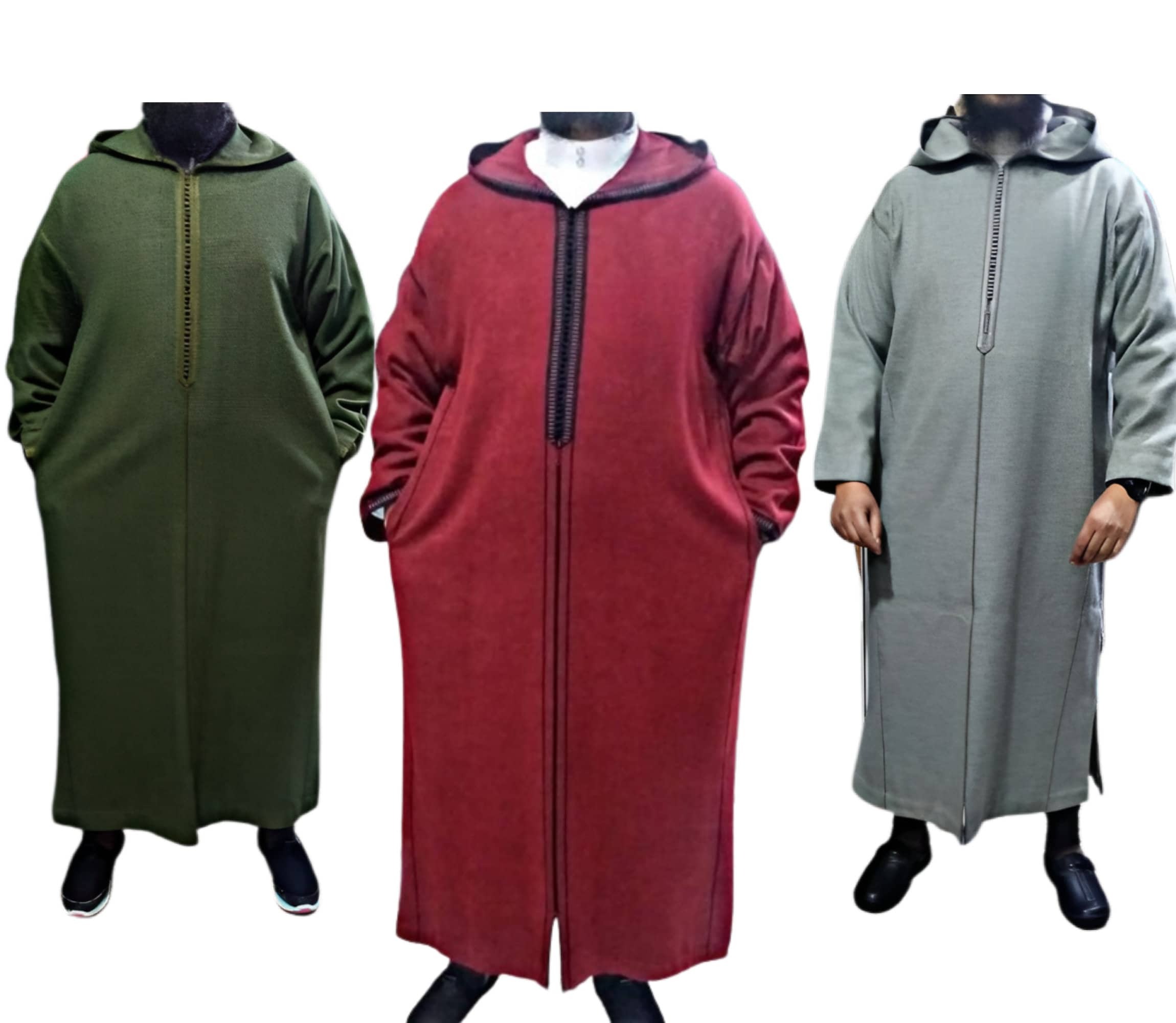 winter hooded thobe ,Moroccan wool djellaba, wool coat men
