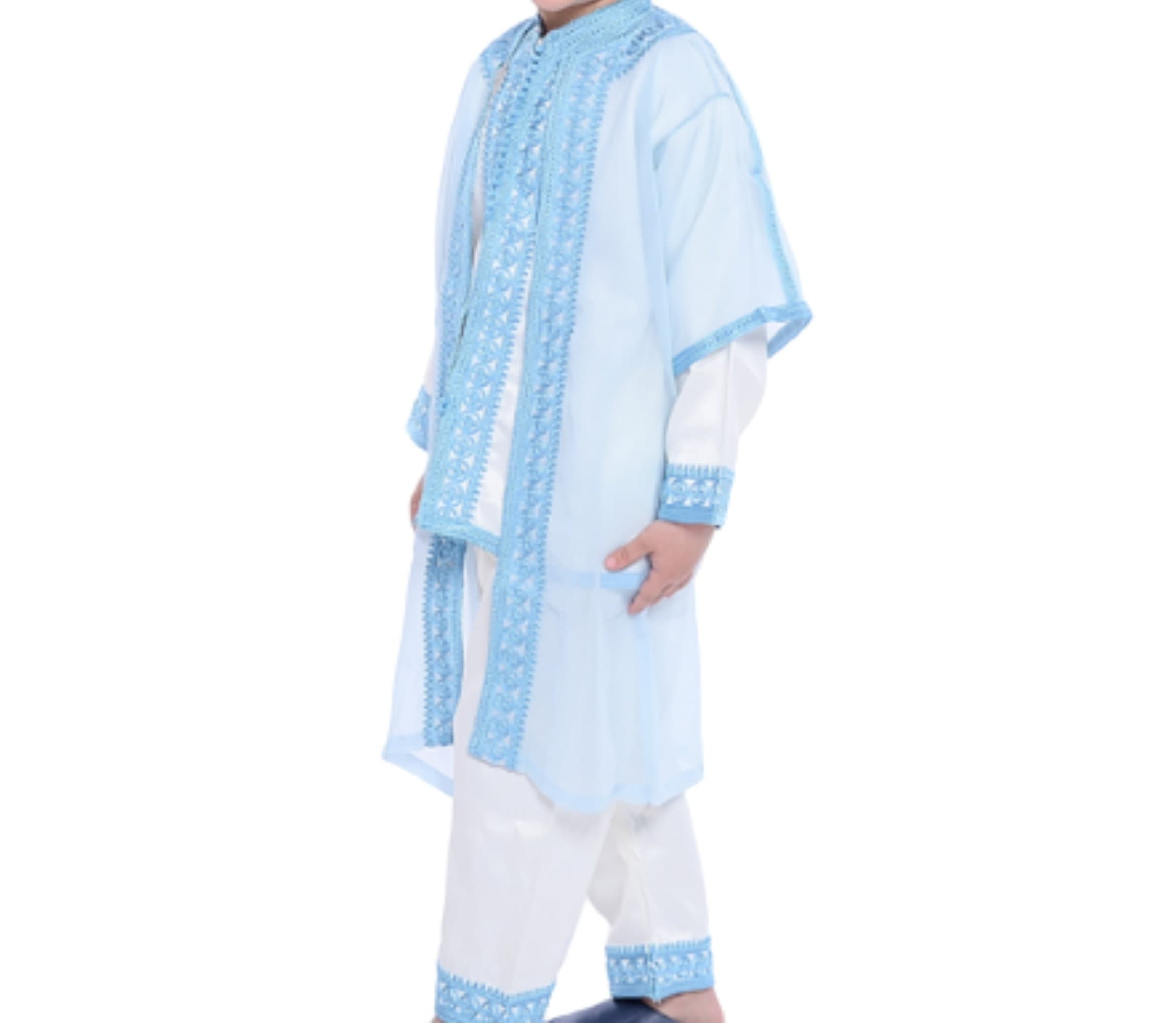 Moroccan Jabador for Kids: 3-Piece Kaftan Set